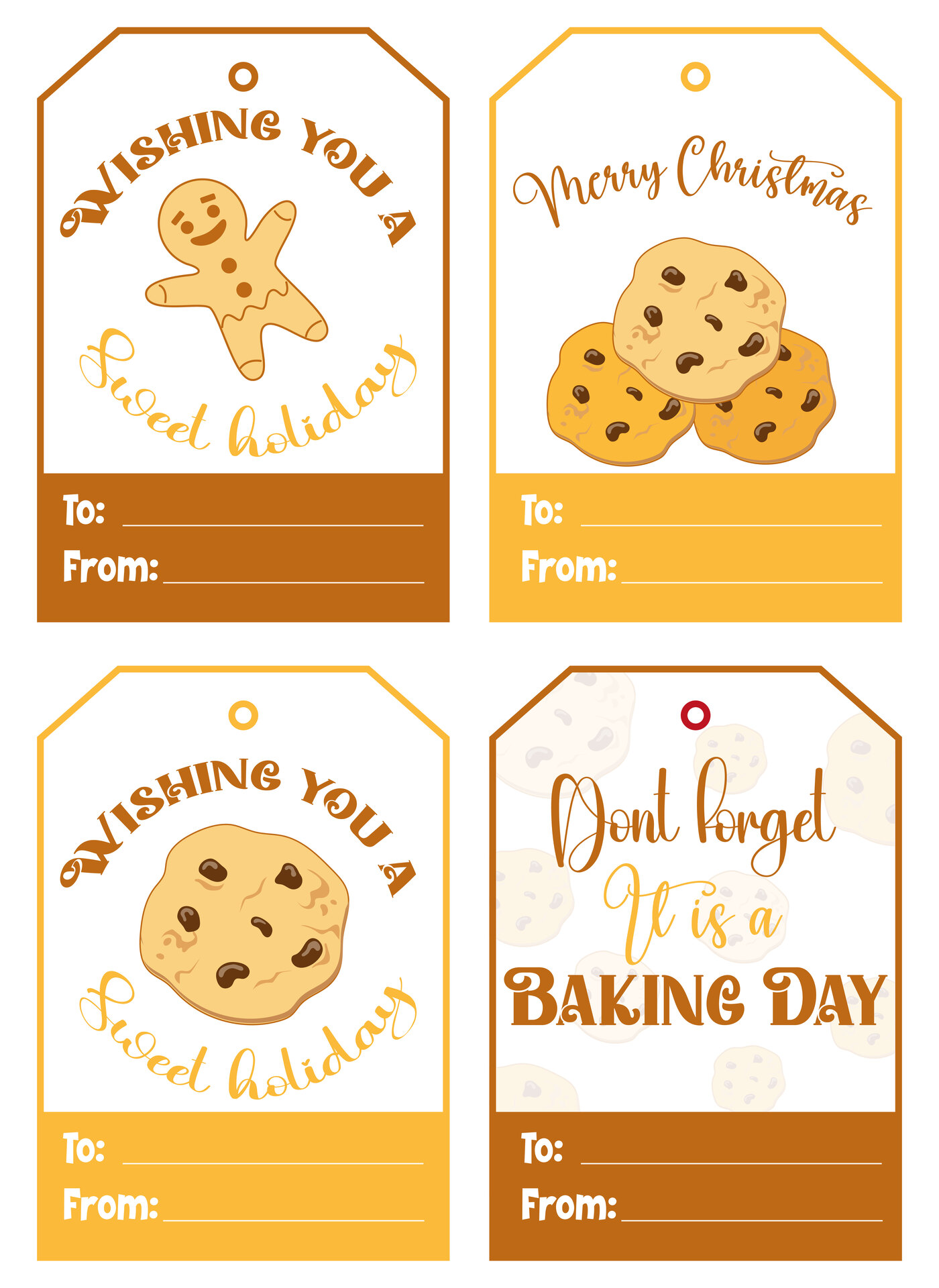 Printable Christmas Tags for Cookie Gifts