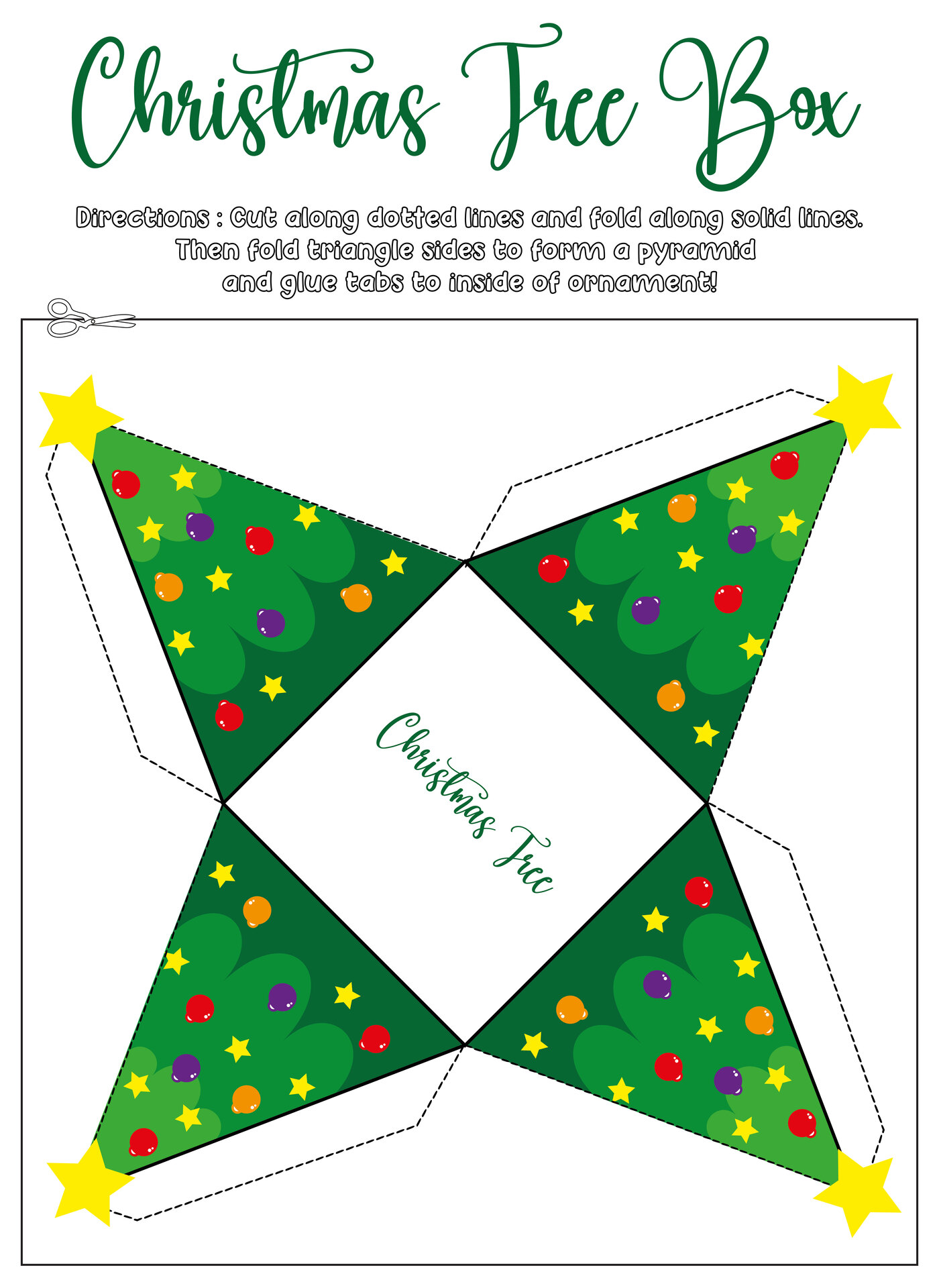 Printable Christmas Tree Gift Boxes