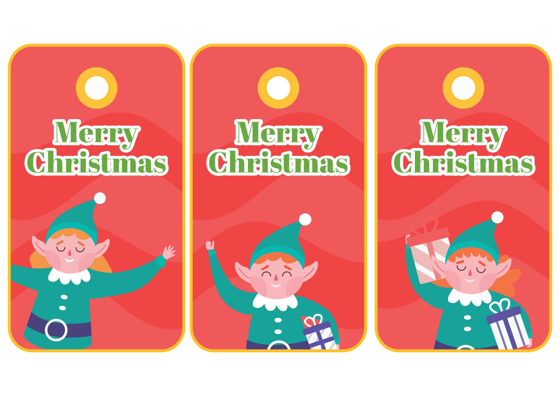 Printable Elf Christmas Tags