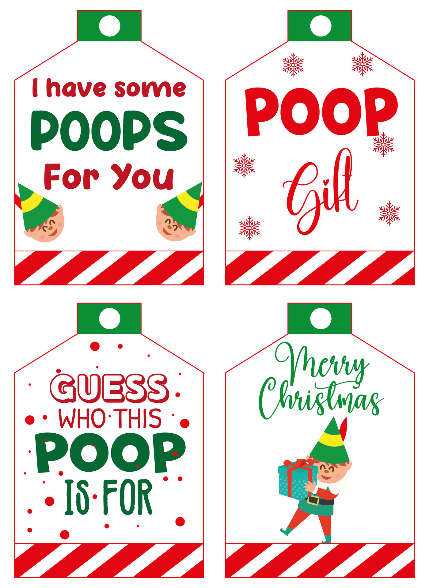 Printable Elf Poop Tags for Holiday Gifts