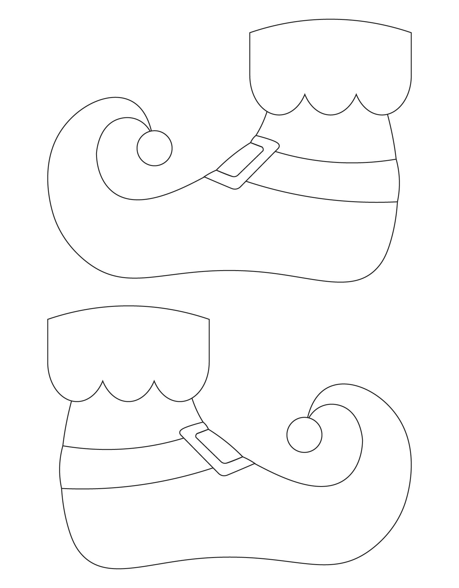 Printable Elf Shoe Craft Patterns