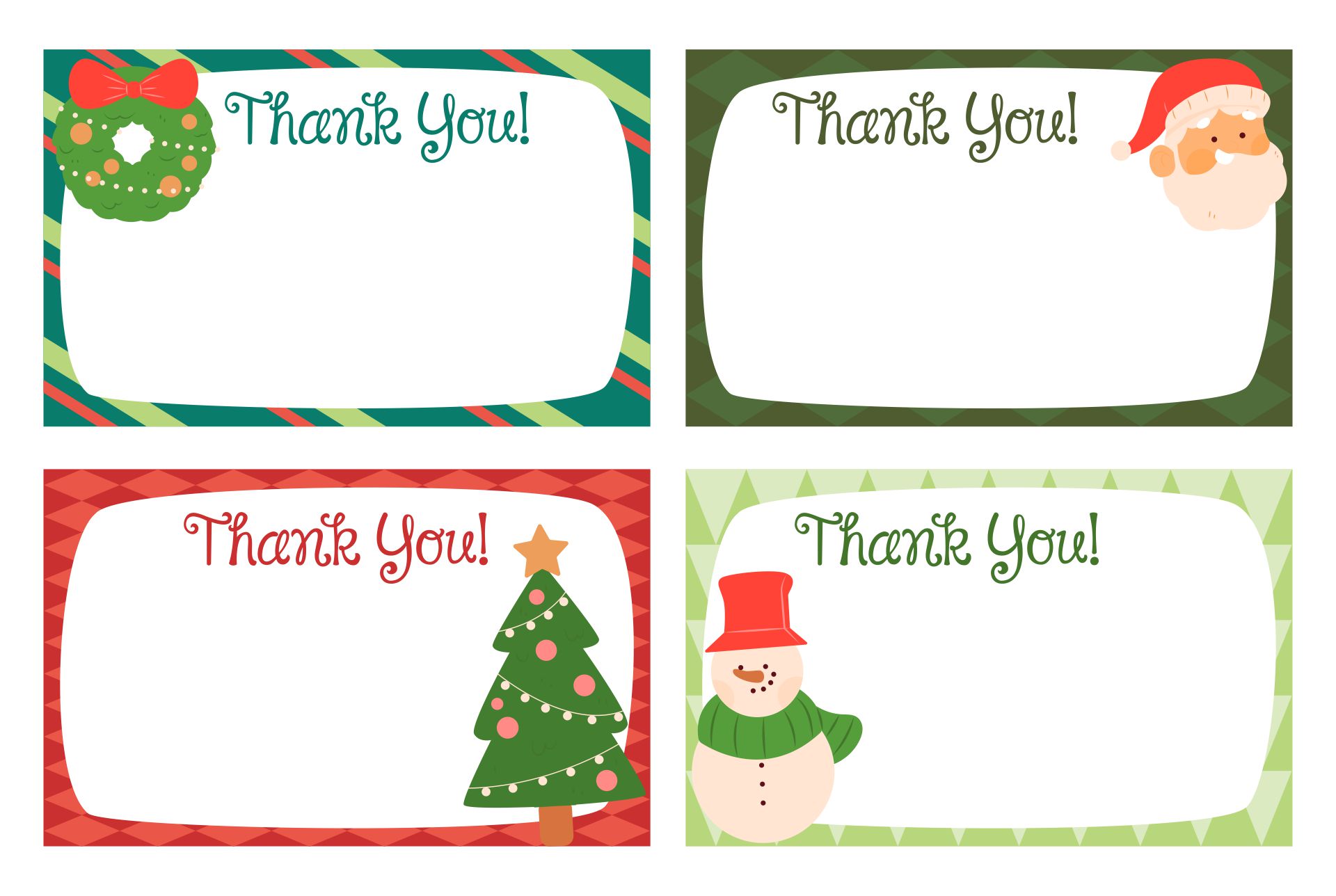 Printable Family Christmas Thank You Card