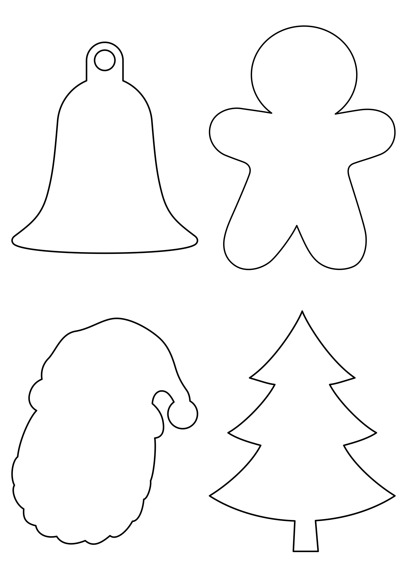 Printable Felt Holiday Ornament Templates