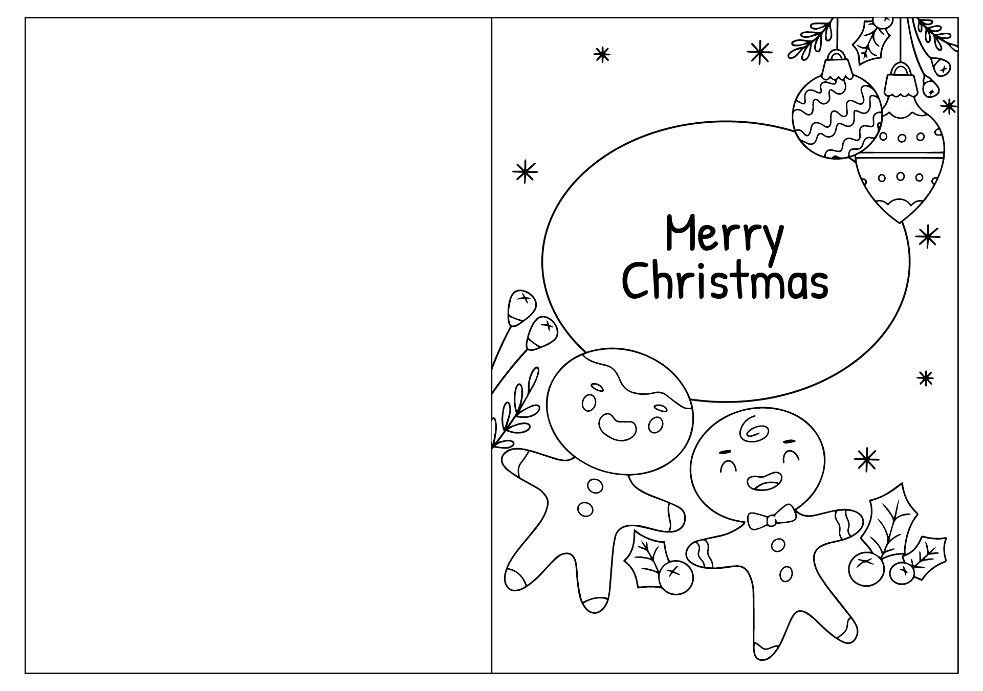 Printable Folding Holiday Cards to Color for Kids & Adults