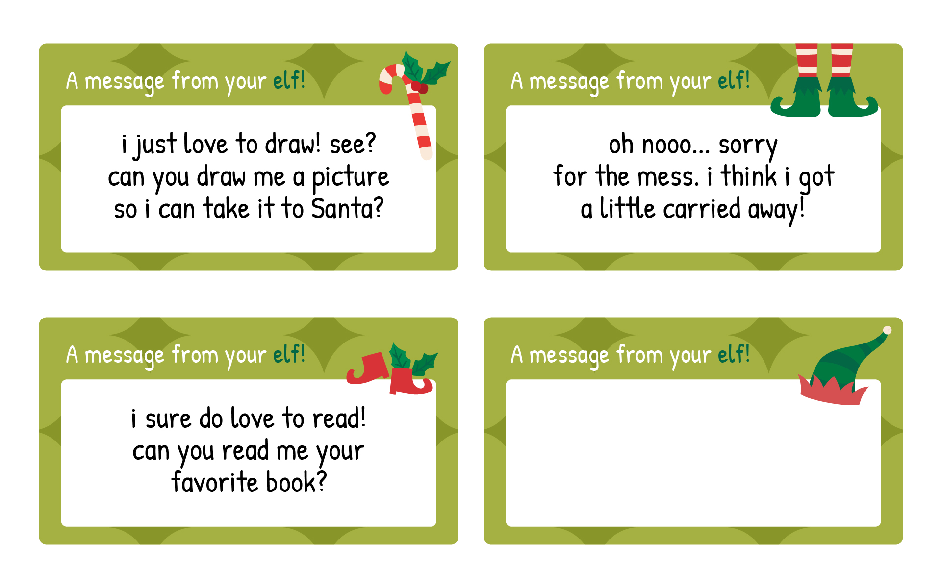 Printable Funny Elf Notes