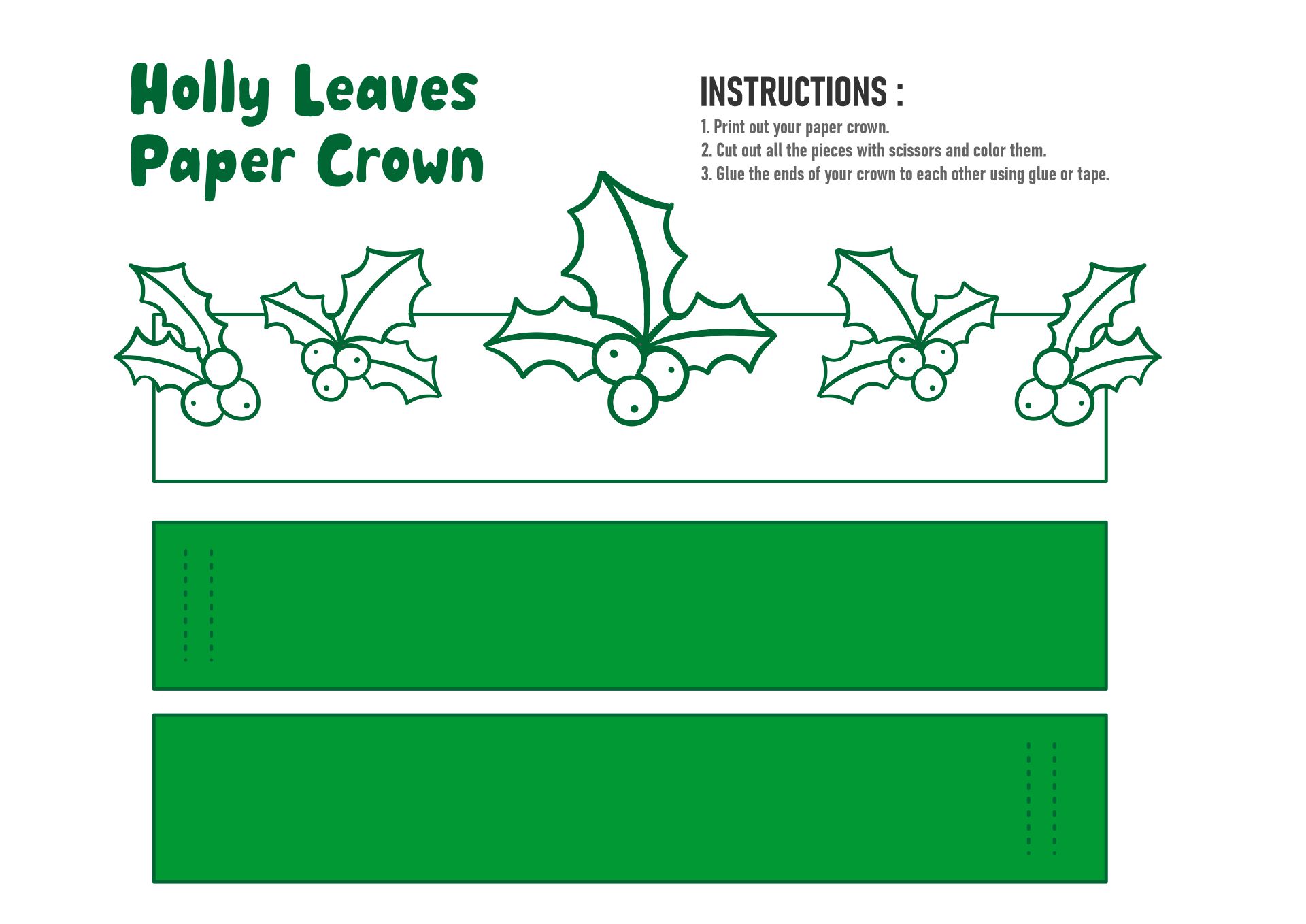 Printable Holly Leaves for Crafts