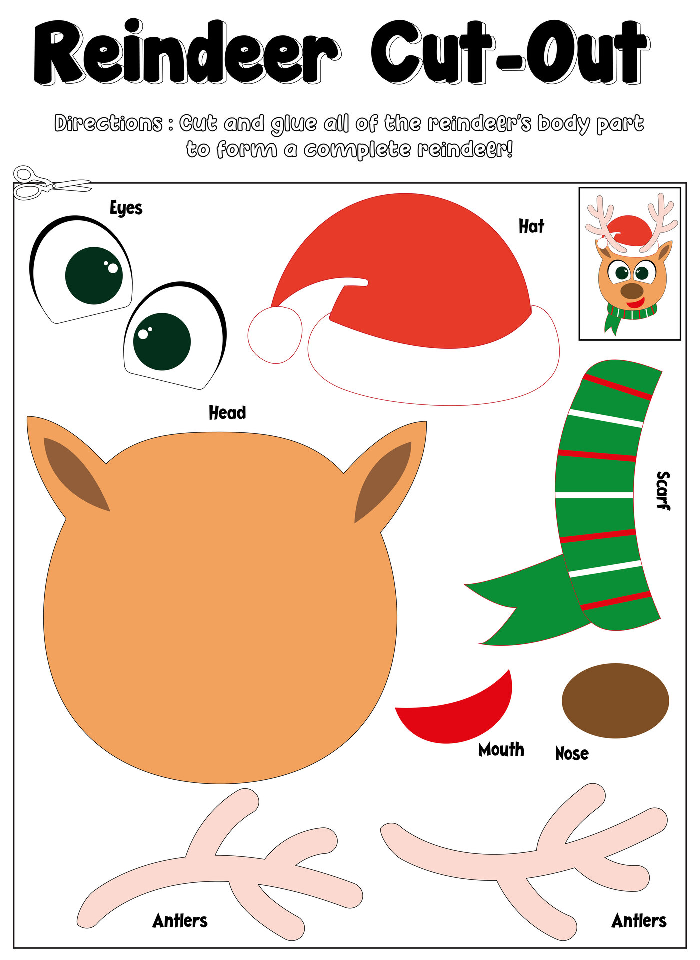 Printable Reindeer Crafts for Kids