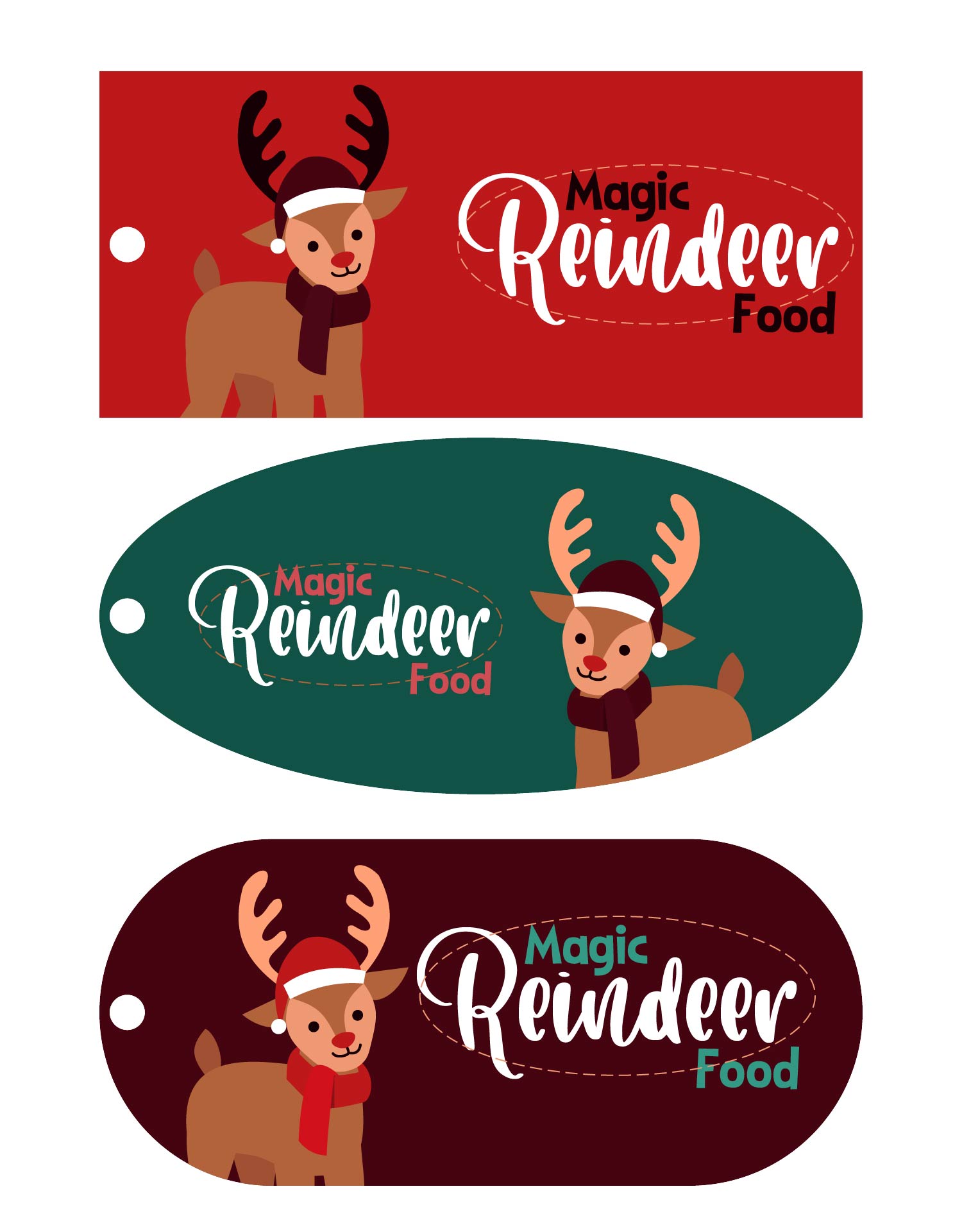 Printable Reindeer Snack Tags