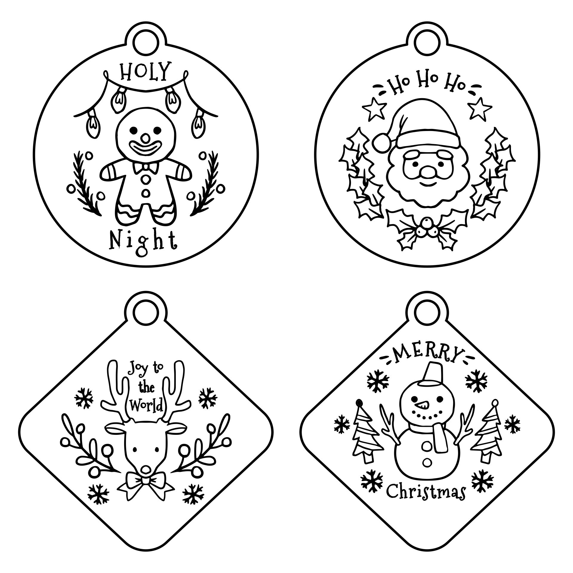 Printable Rustic Christmas Gift Tags Black and White