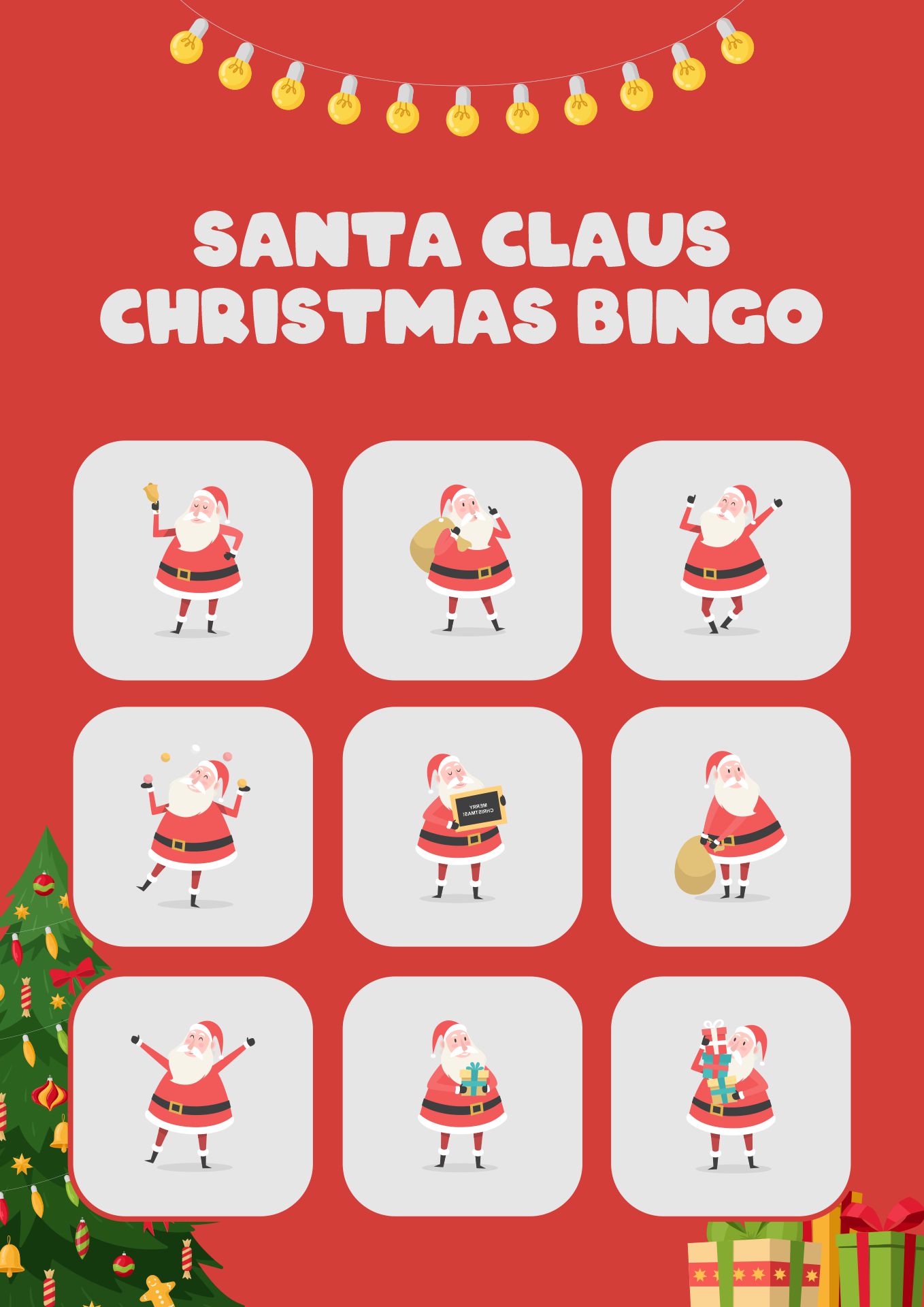 Printable Santa Claus Bingo Game