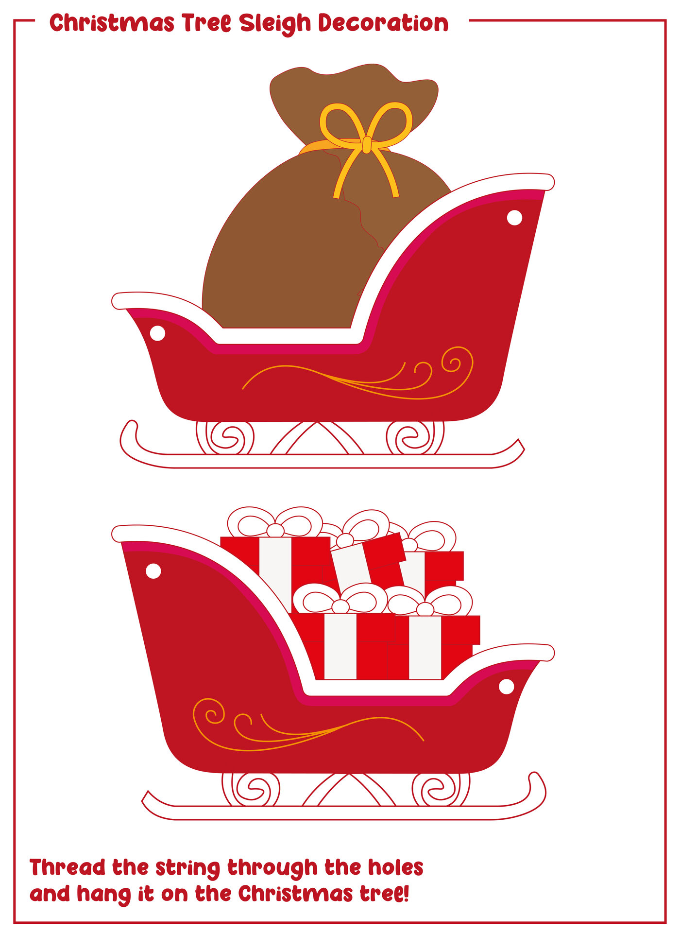 Printable Santa Sleigh Decoration