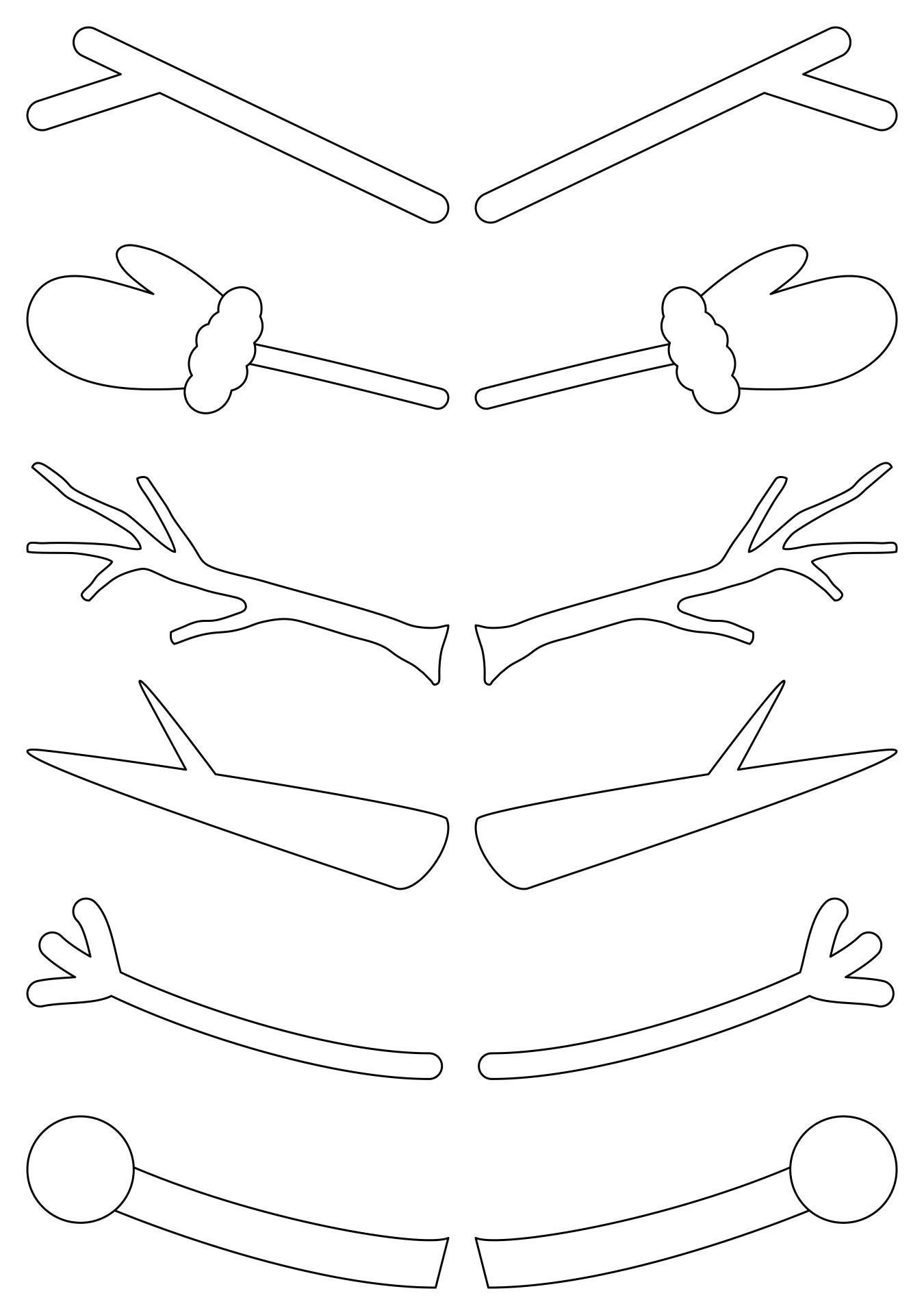 Printable Snowman Arms for Kids