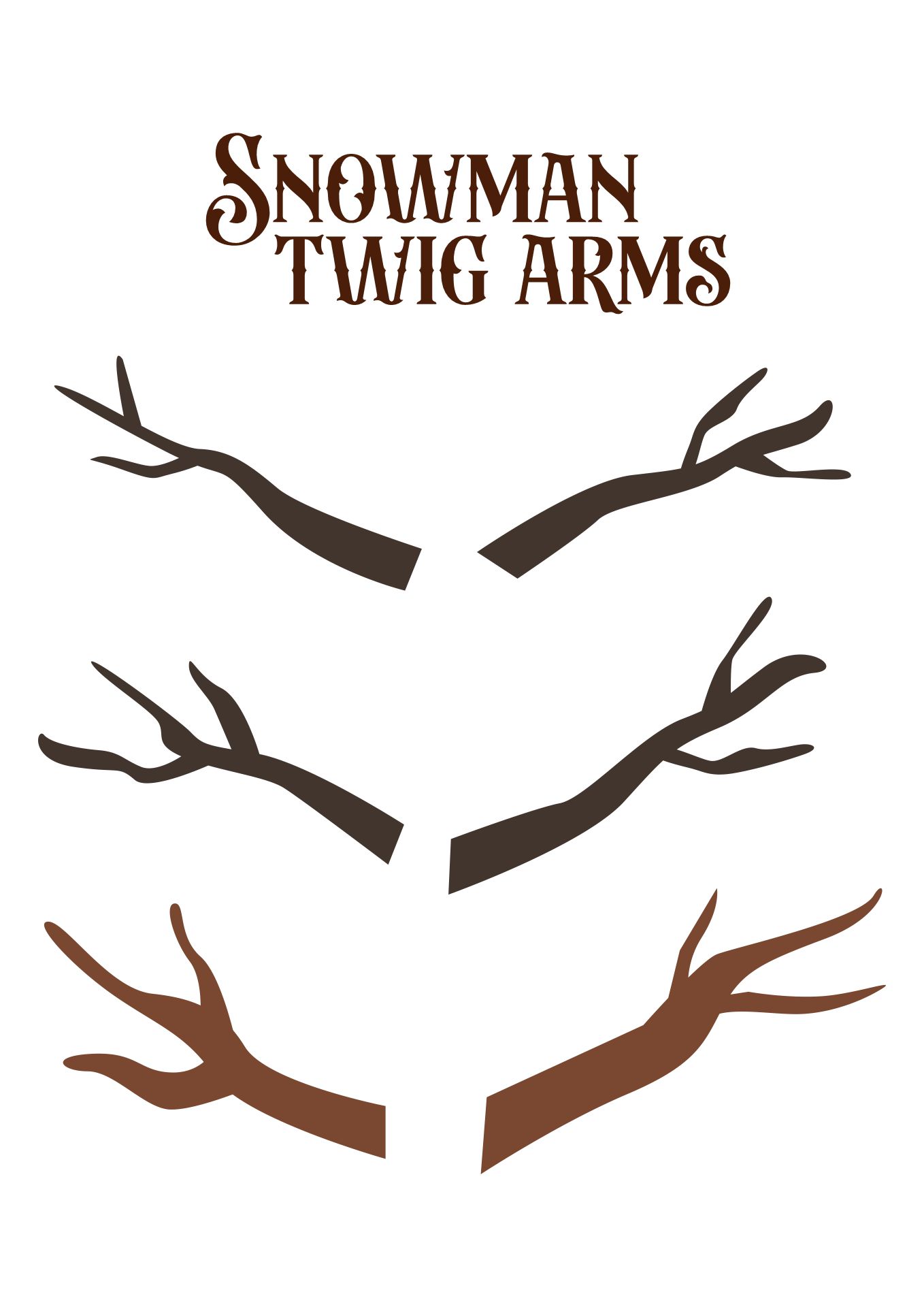 Printable Snowman Twig Arms