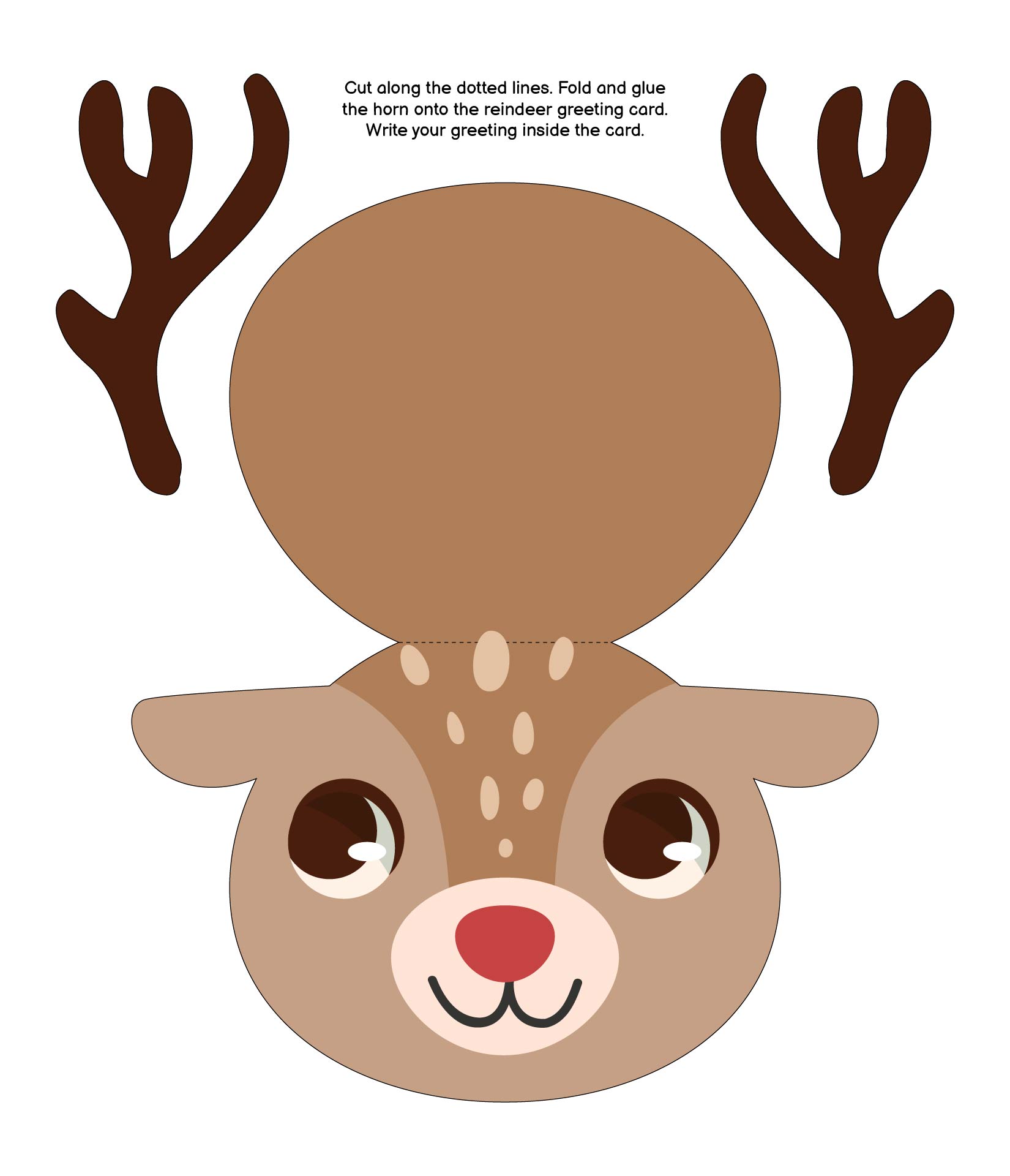 Reindeer Card Crafts for Preschool Printable