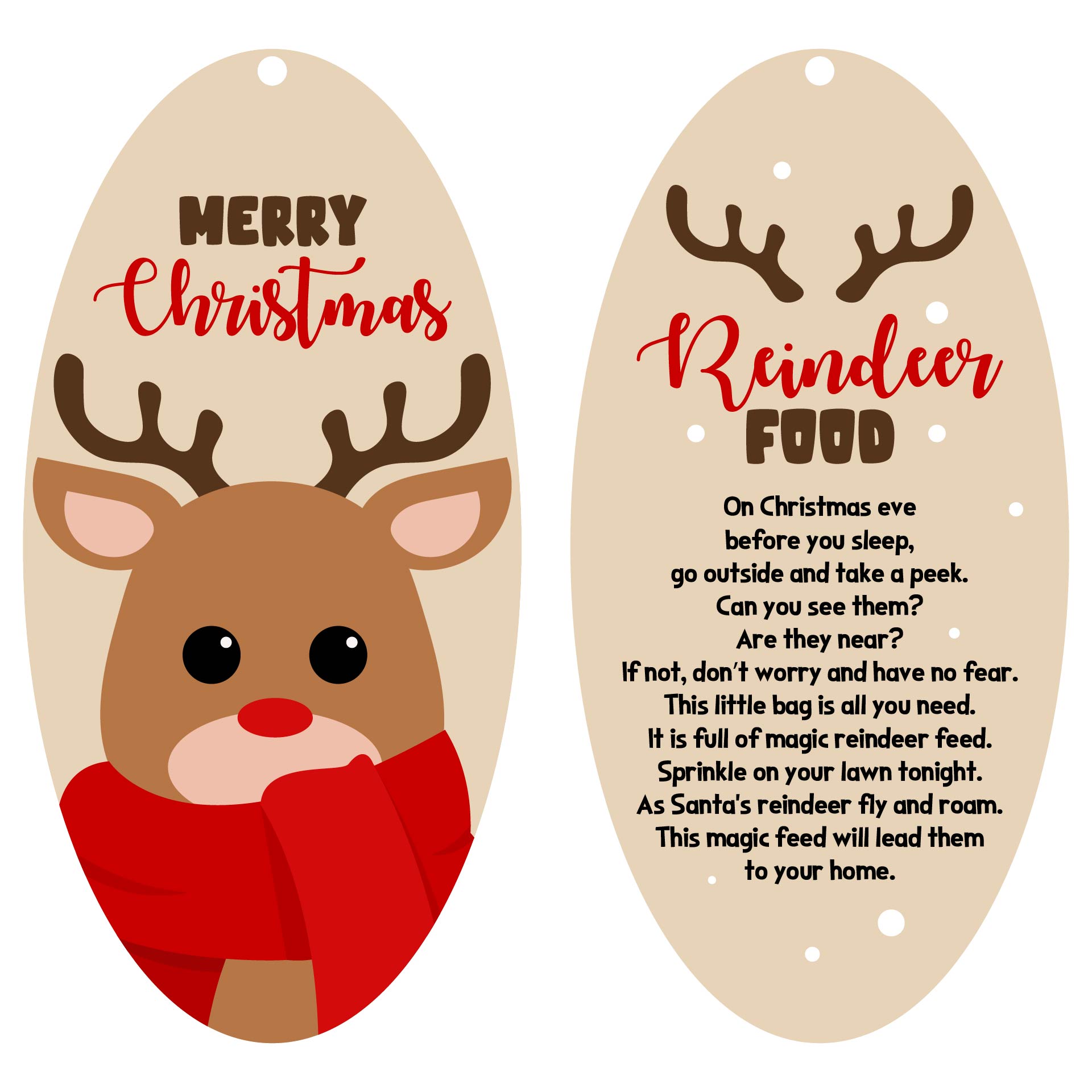 Reindeer Food Gift Tags