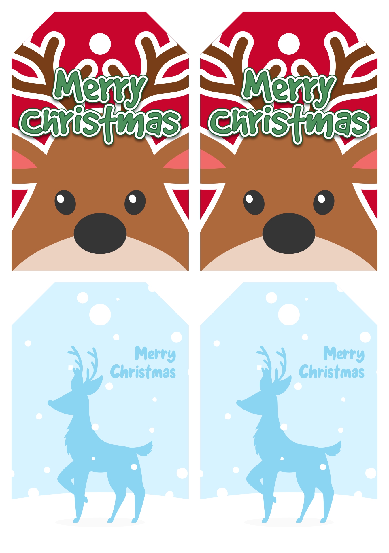 Reindeer Gift Tags Paper Printable