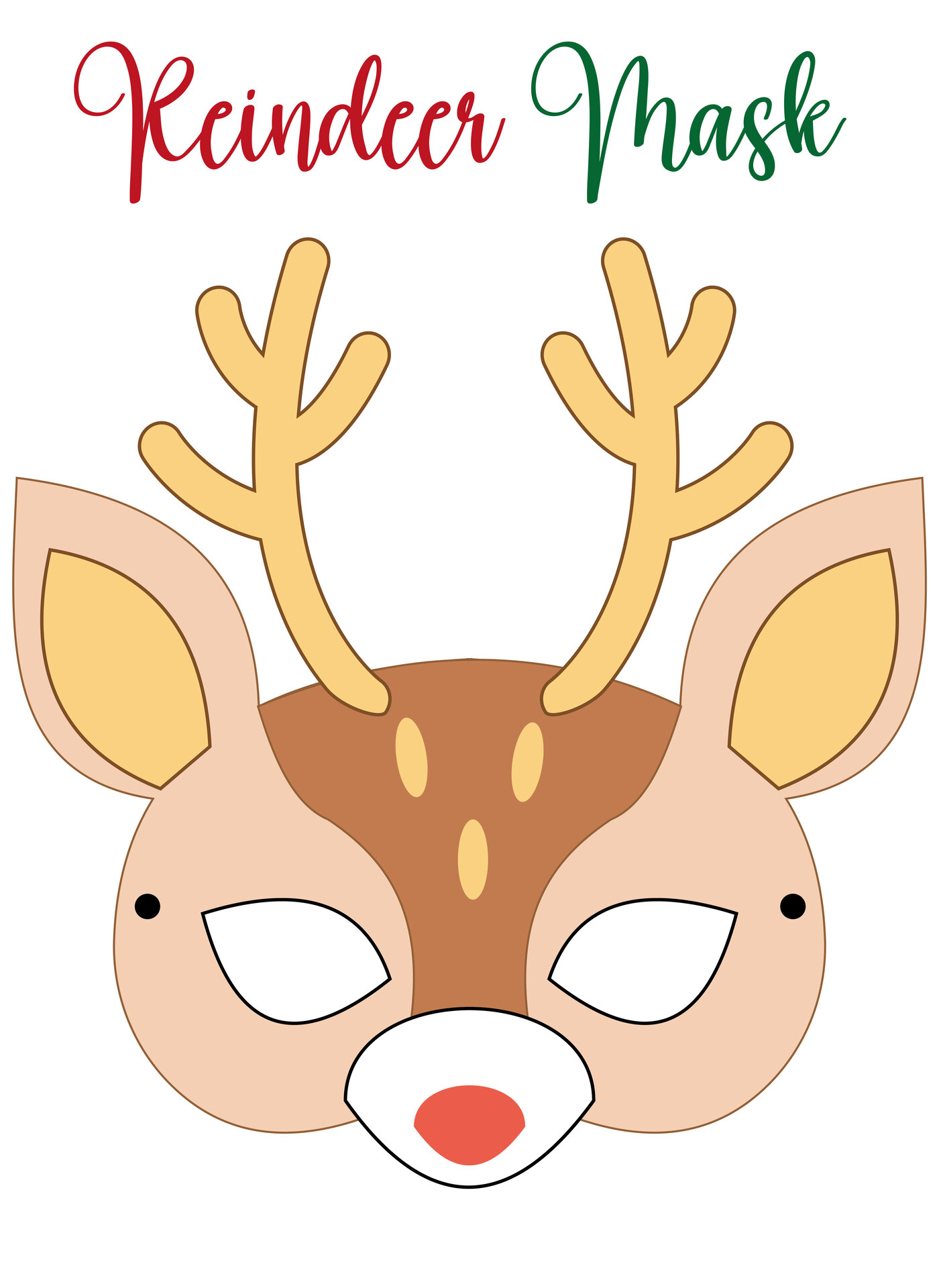 Reindeer Mask Printable Activities