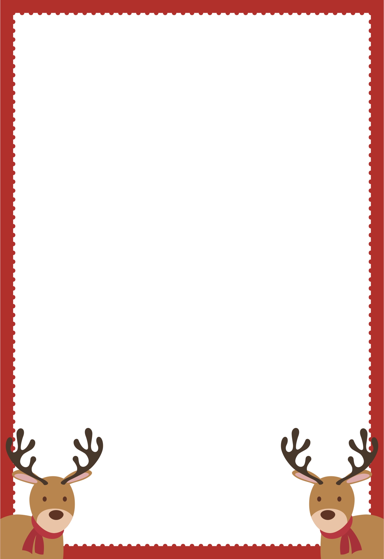 Reindeer Theme Christmas Border Templates