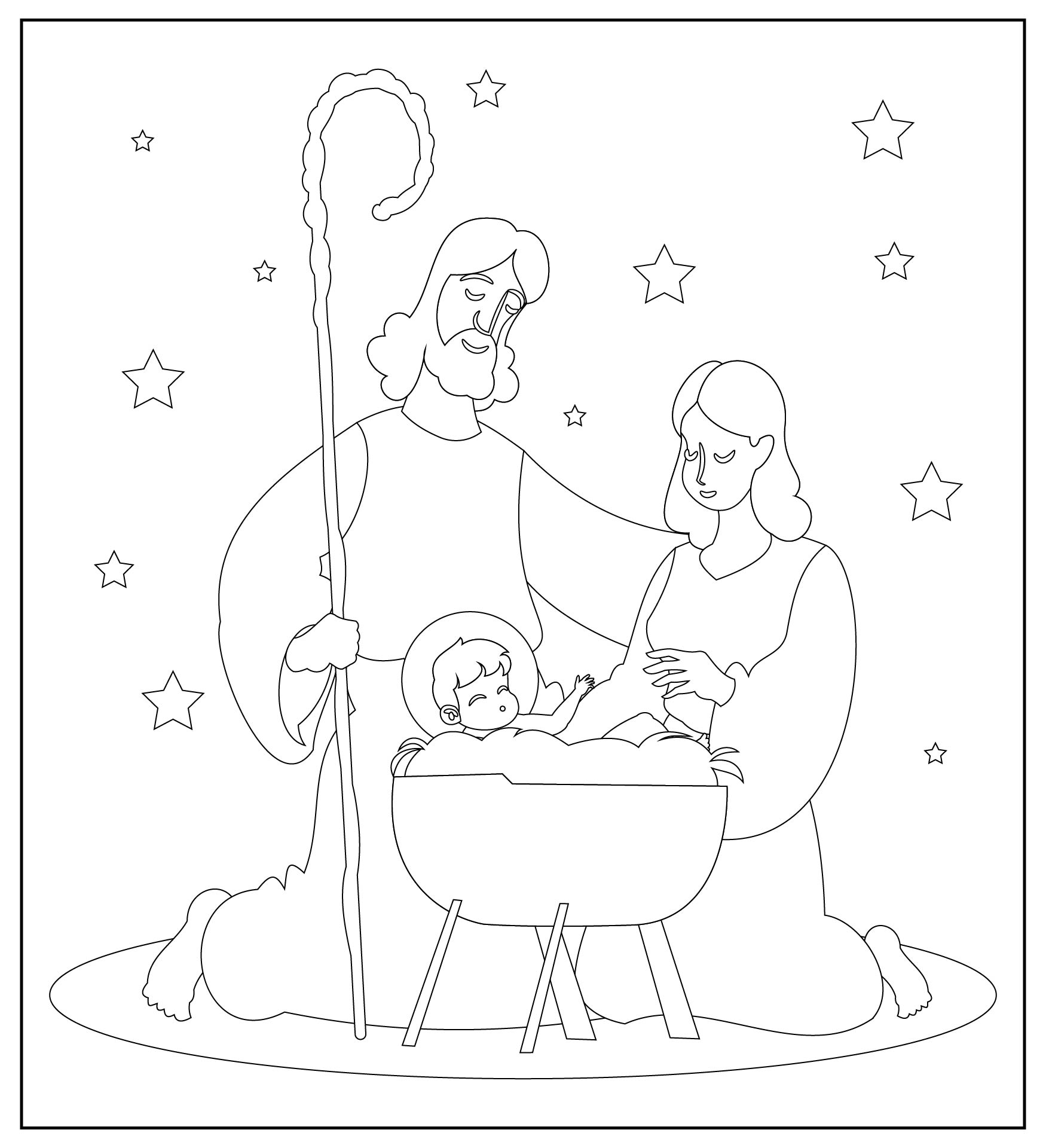 Religious Jesus Christmas Coloring Sheets for Kids