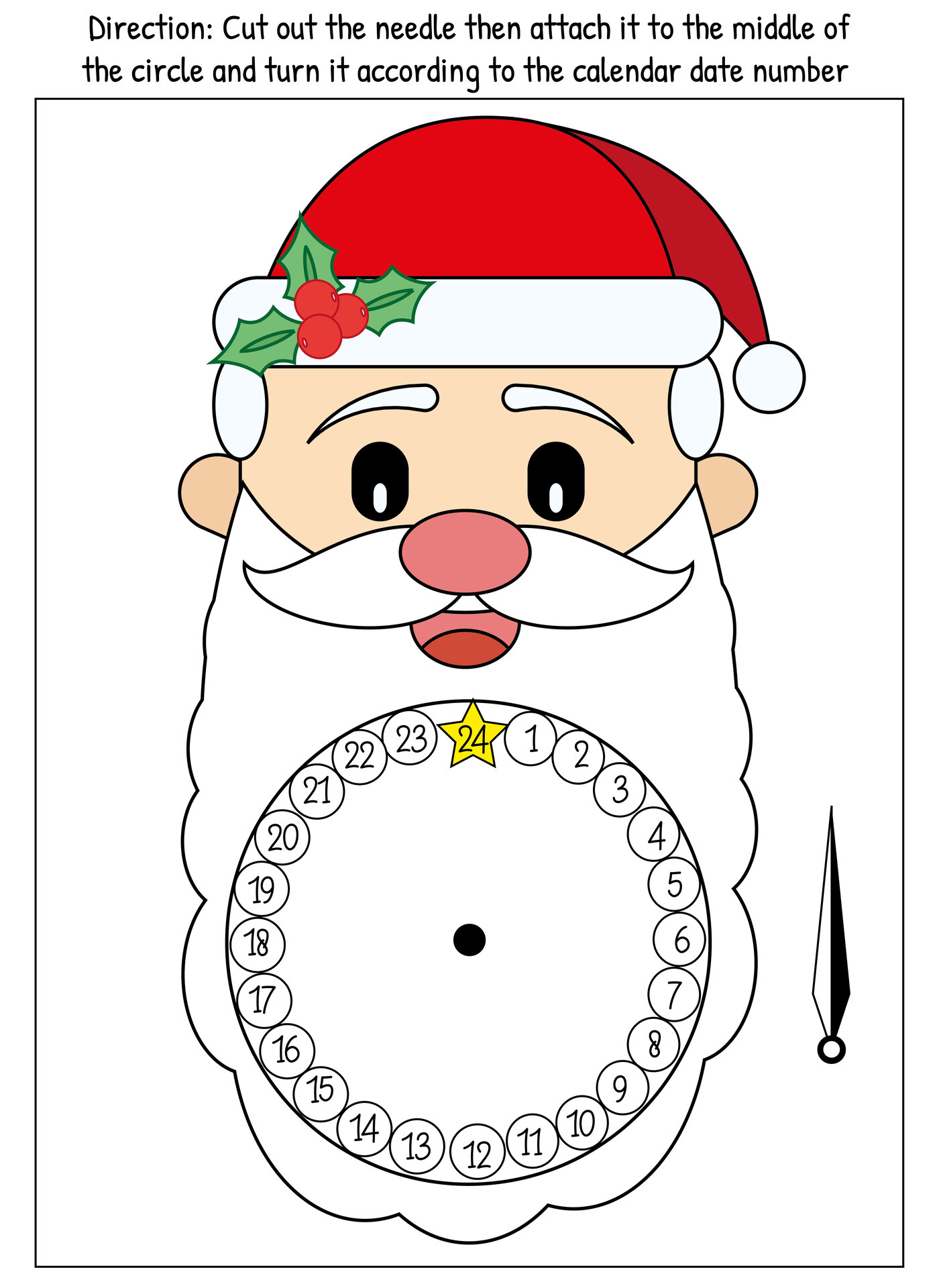 Santa Claus Advent Calendar Craft Printable