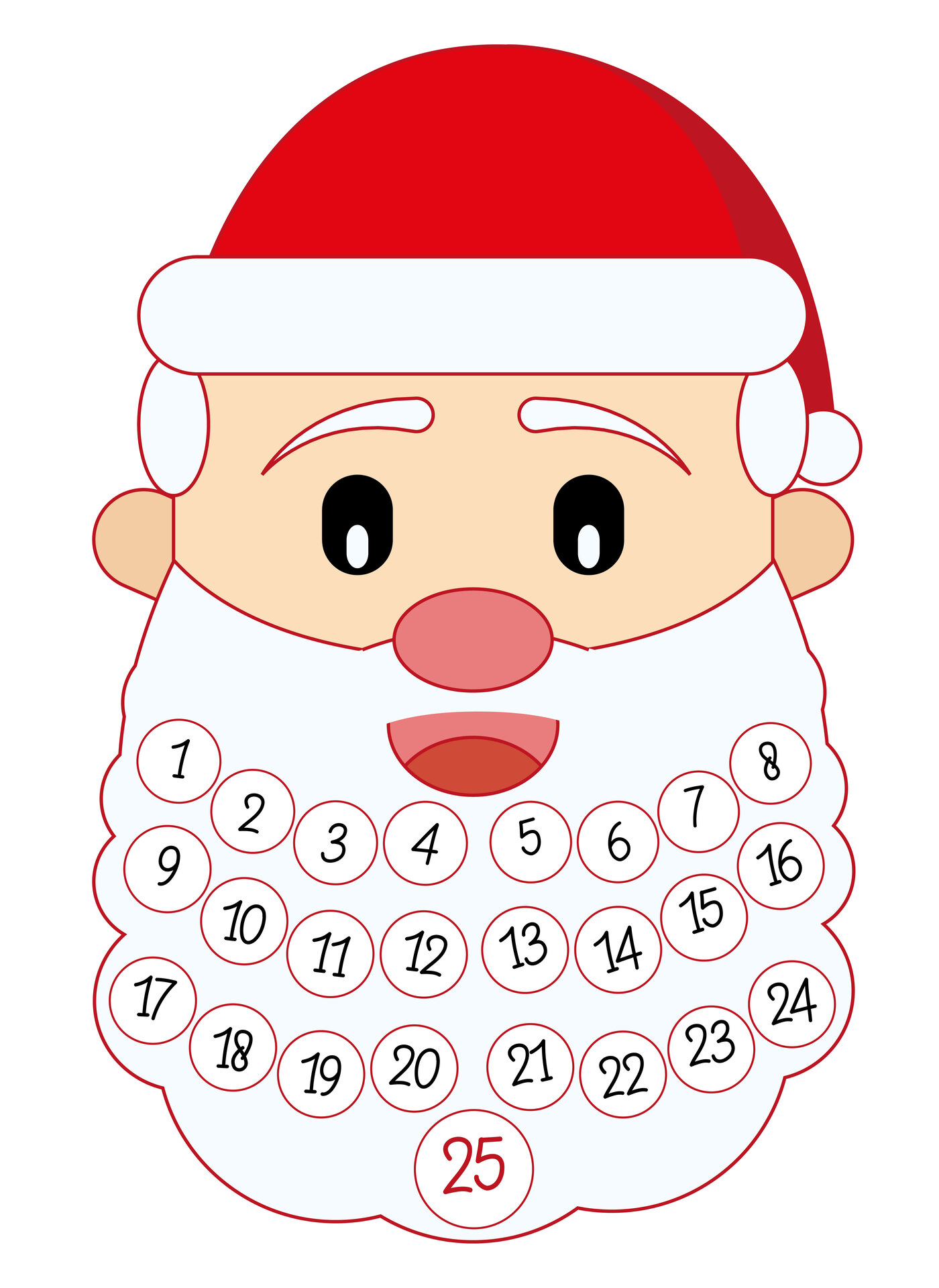 Santa Claus Advent Calendar Printable for Kids