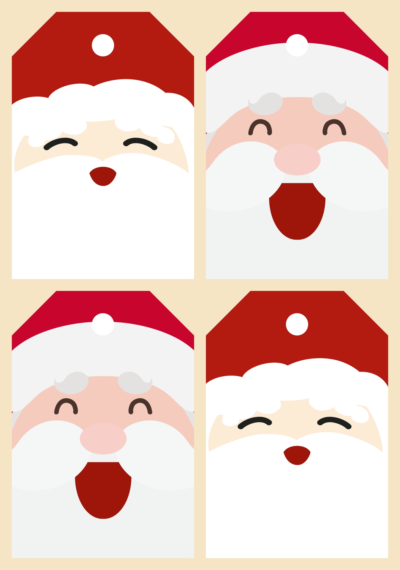 Santa Claus Gift Tags Paper Printable