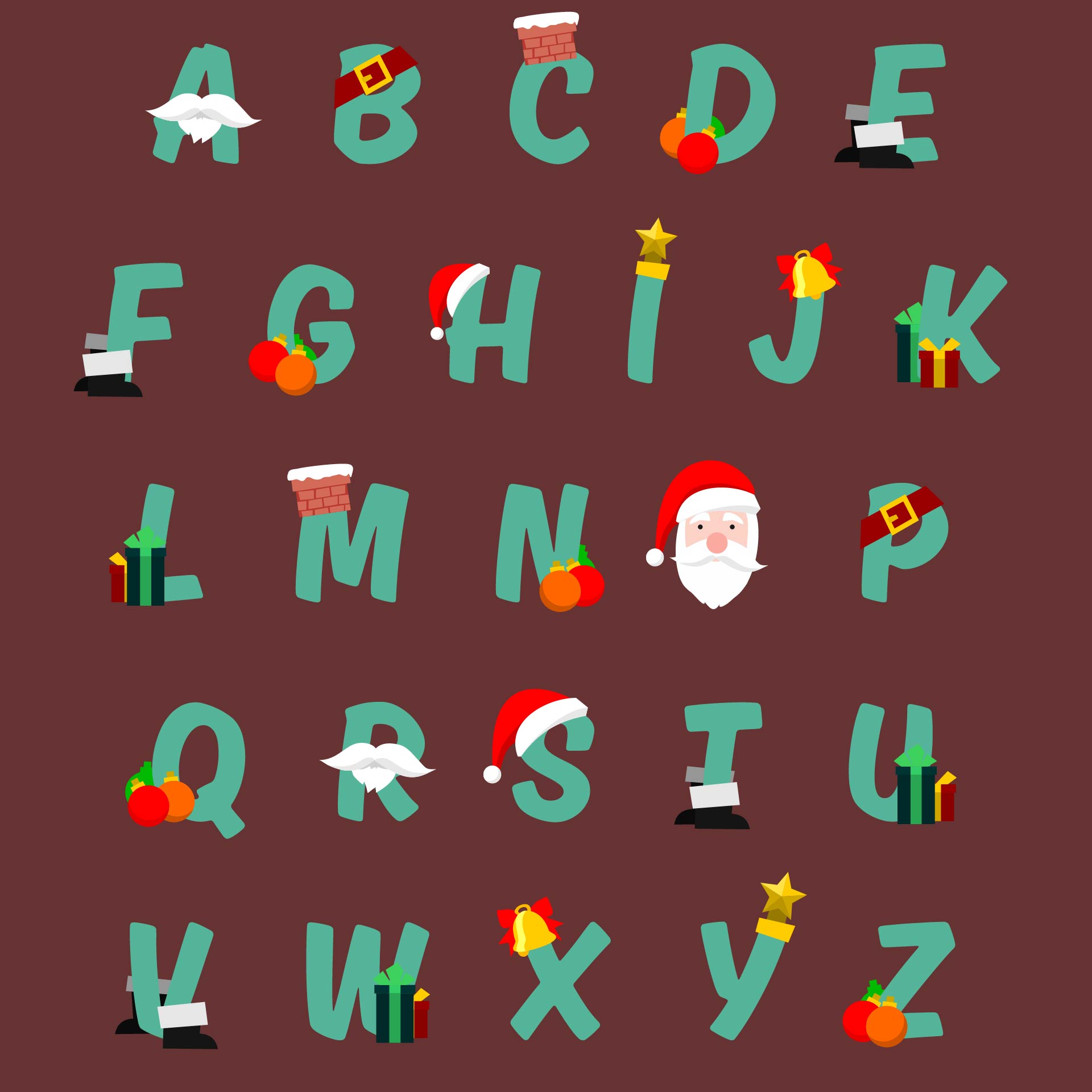 Santa Claus Stencil Lettering