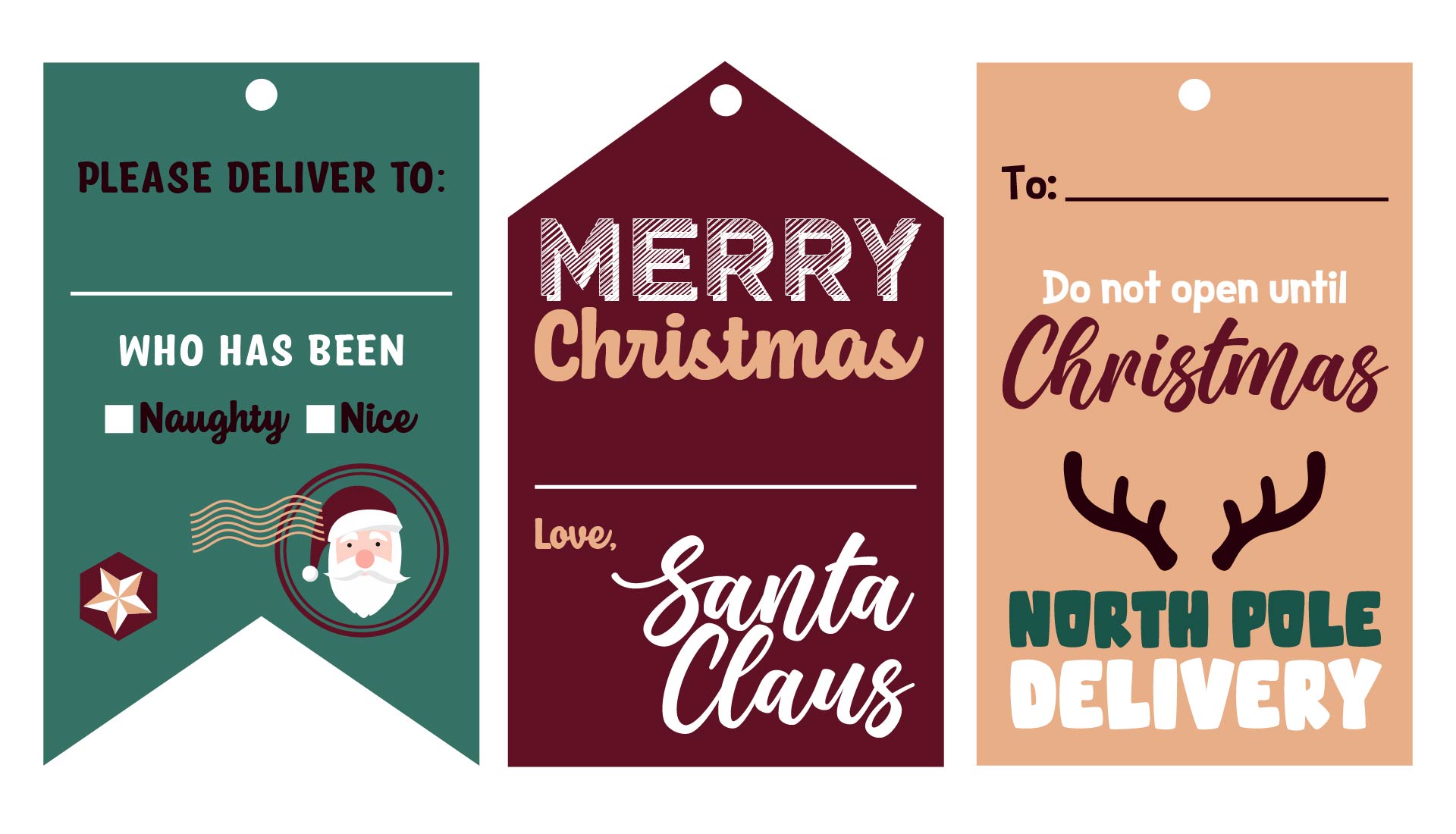 Santa Gift Tags Printable