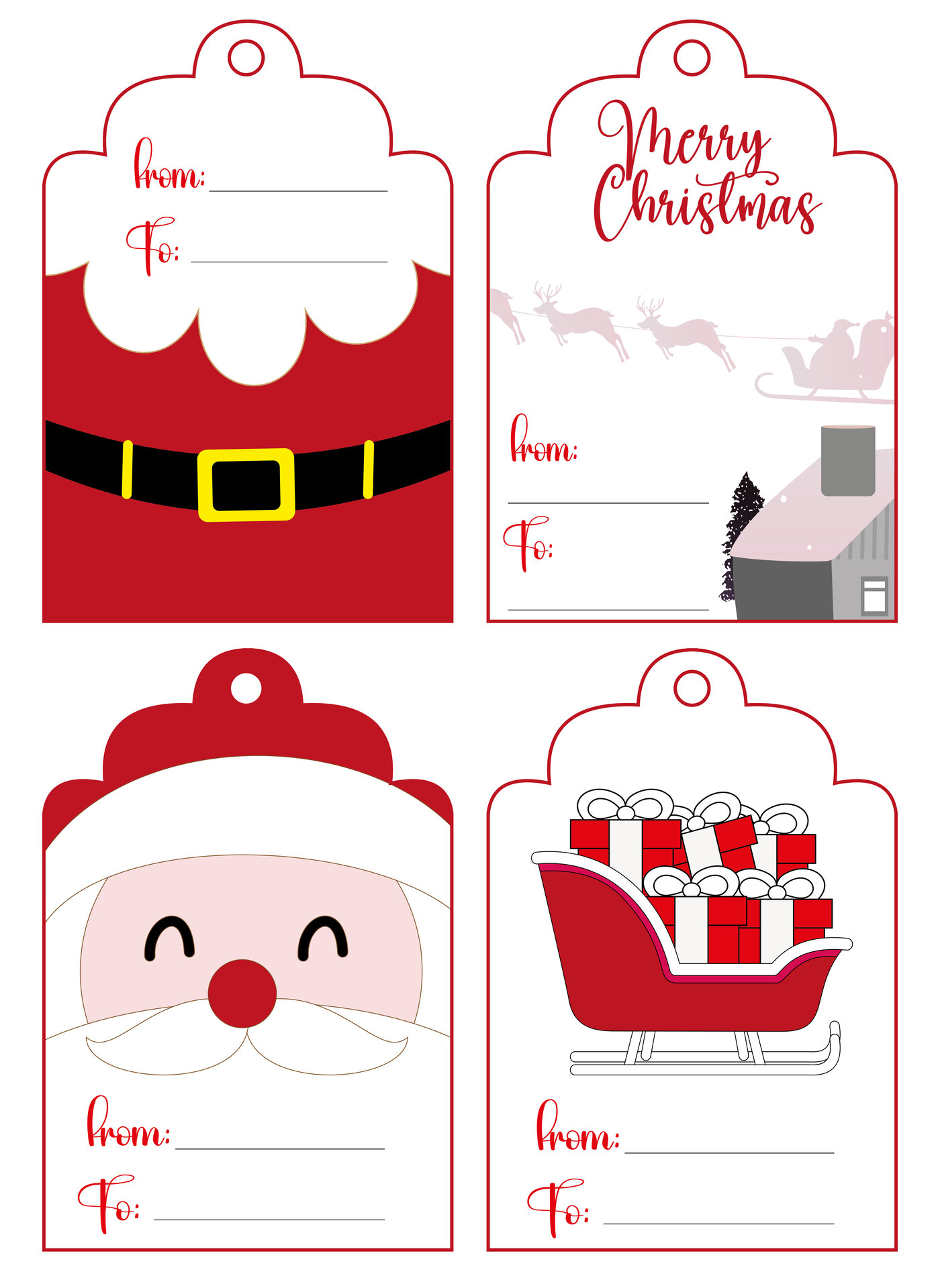 Santa Gift Tags Template Printable