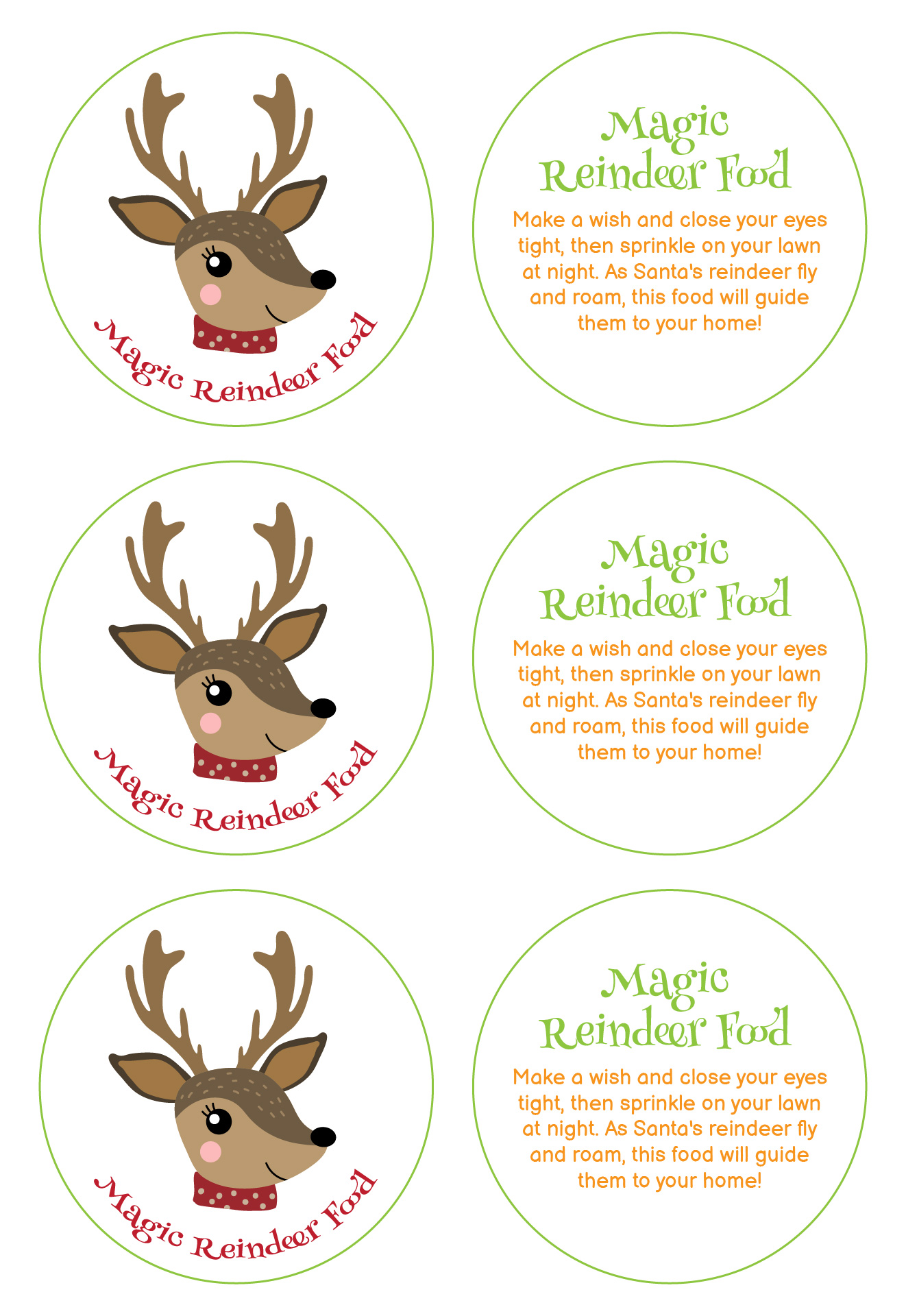 Santas Reindeer Snack Printables