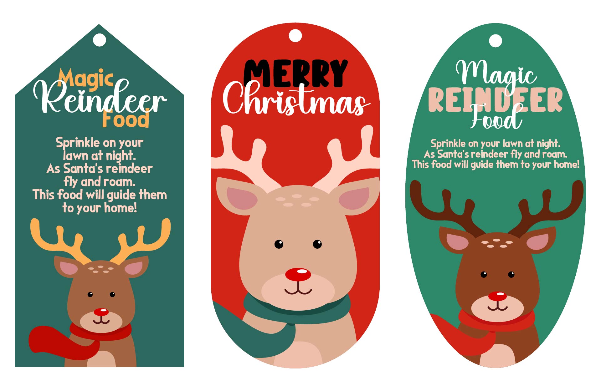 Santas Reindeer Treat Tags