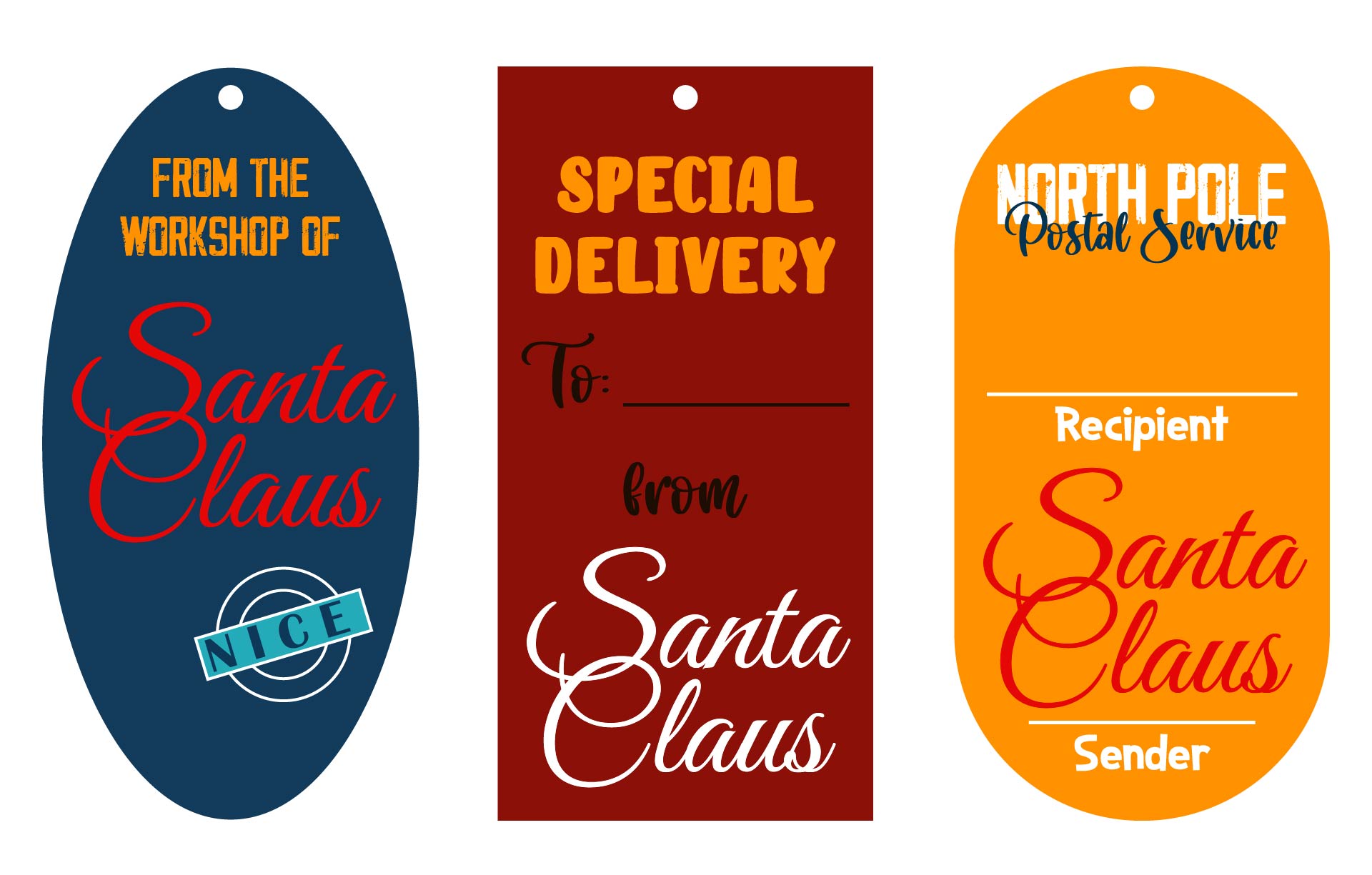 Santas Special Delivery Gift Tags Printable