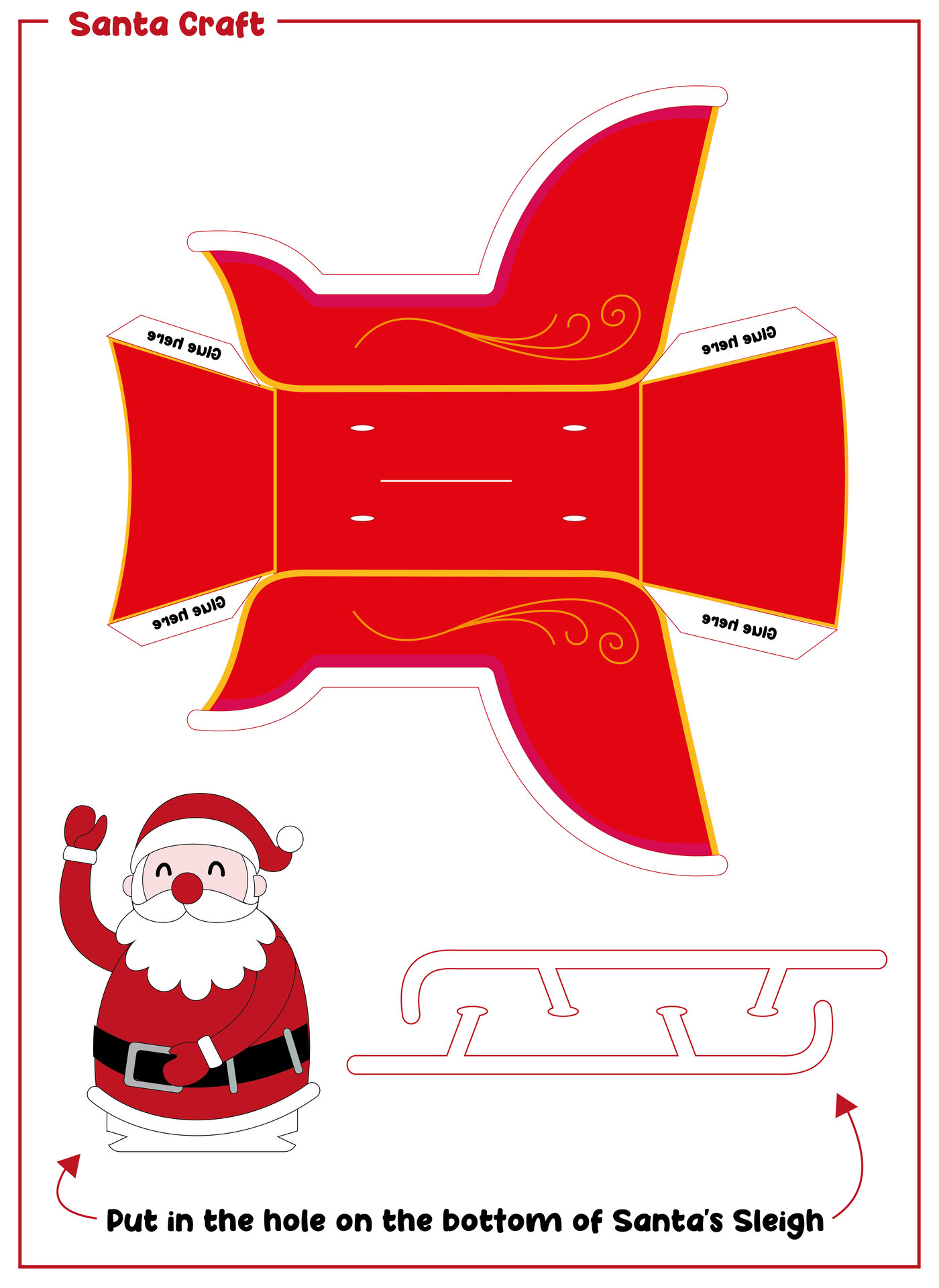 Santa Sleigh Papercraft Projects