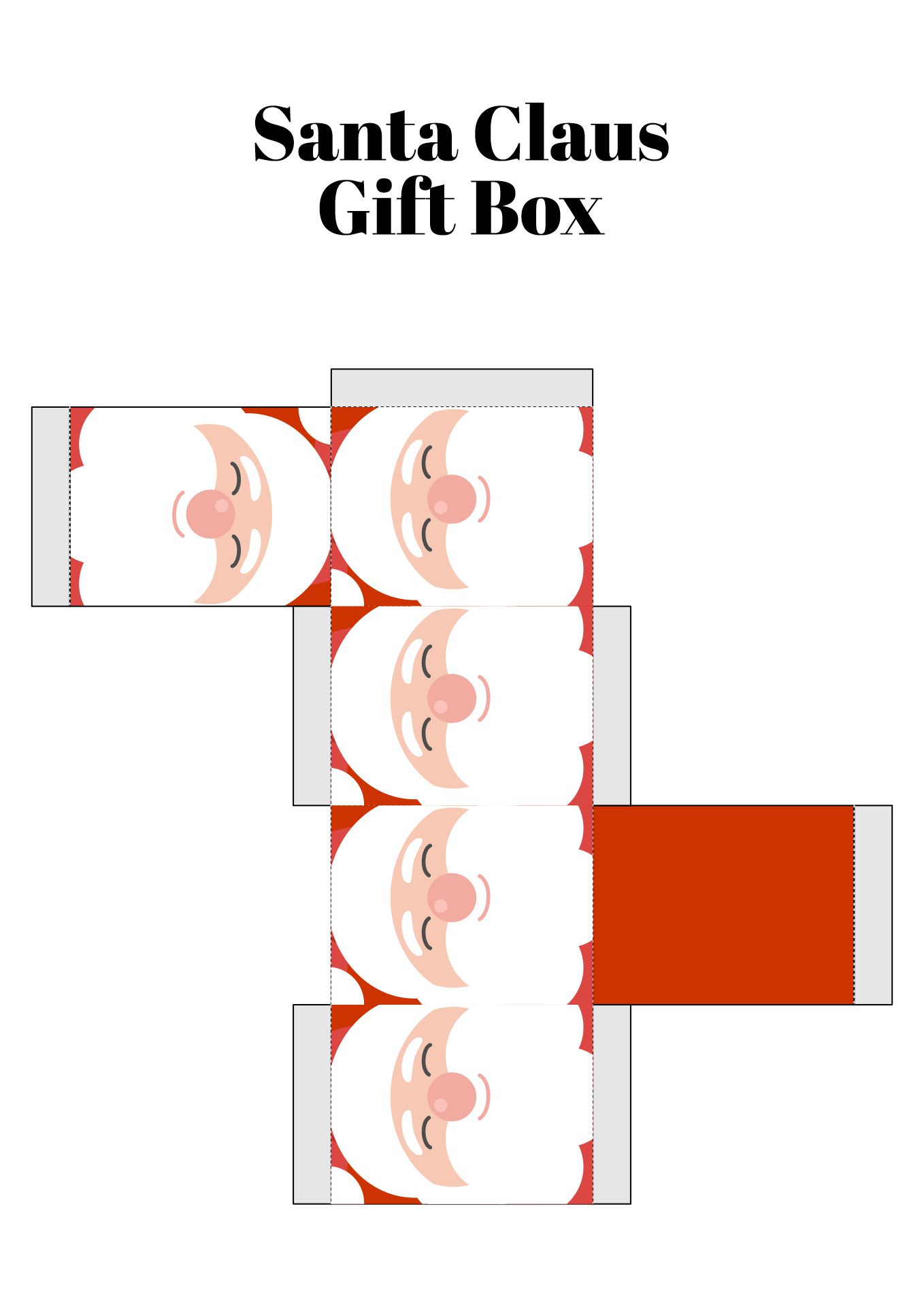 Santa Theme Printable Gift Boxes