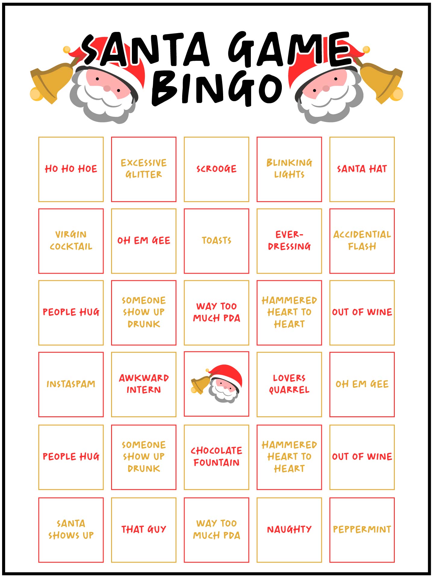 Santa-Themed Bingo Game Printables