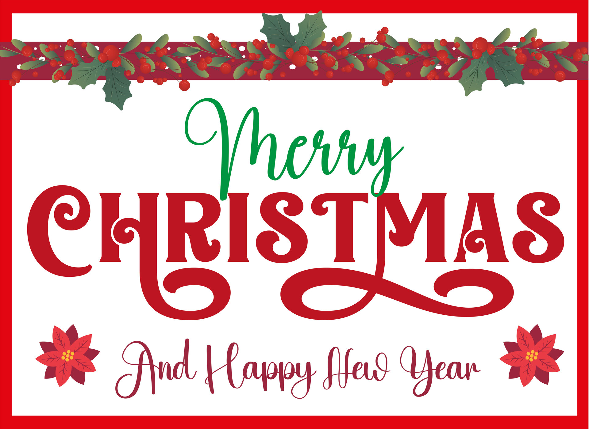 Seasonal Merry Christmas Yard Signs Printable