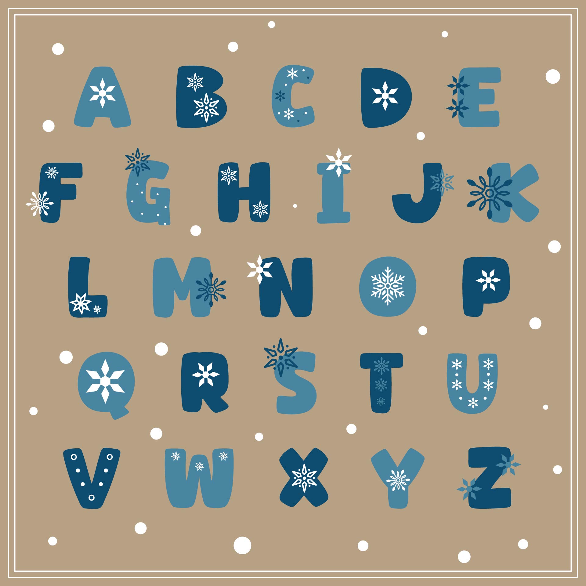 Snowflake Letter Stencils for Christmas