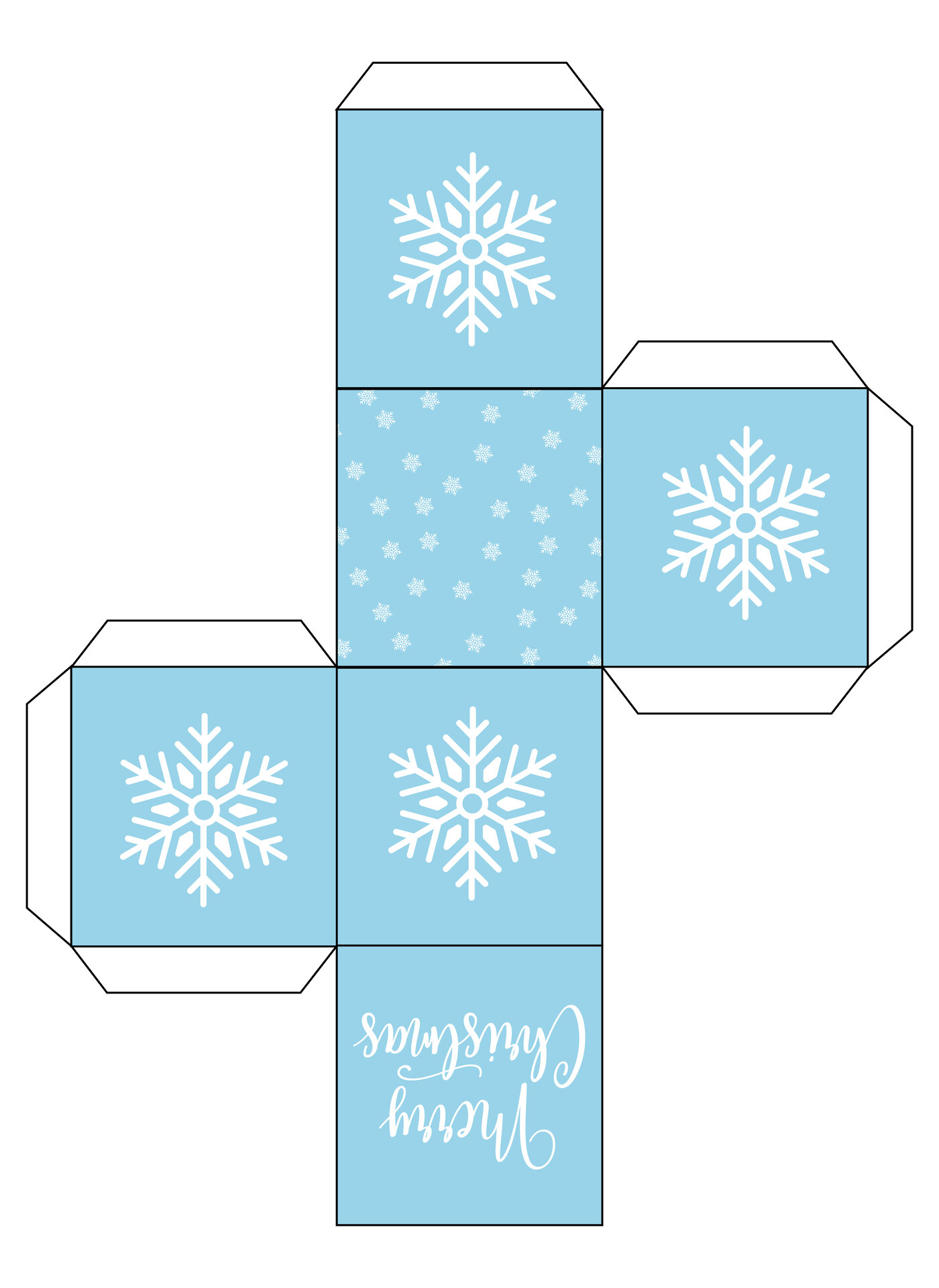 Snowflake Printable Christmas Gift Boxes