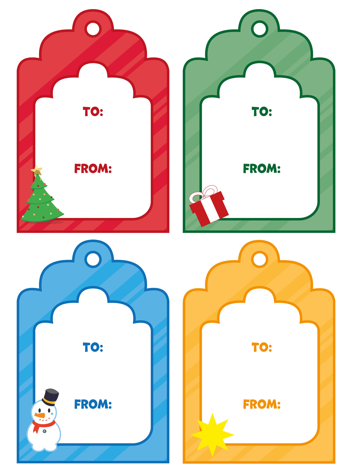 Traditional Christmas Carol Name Tags Printable