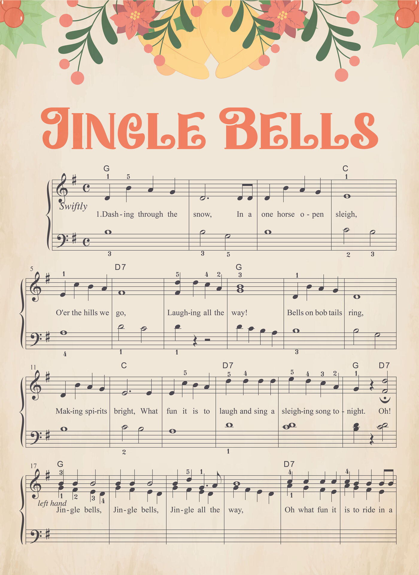 Traditional Christmas Carol Sheet Printable