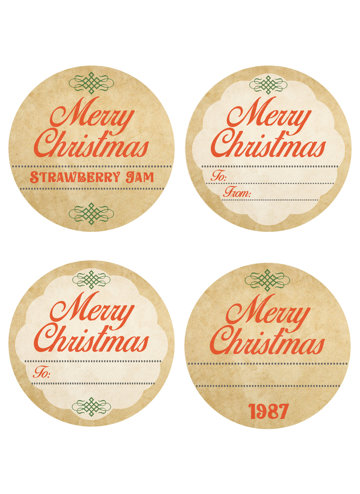 Vintage Christmas Mason Jar Printables