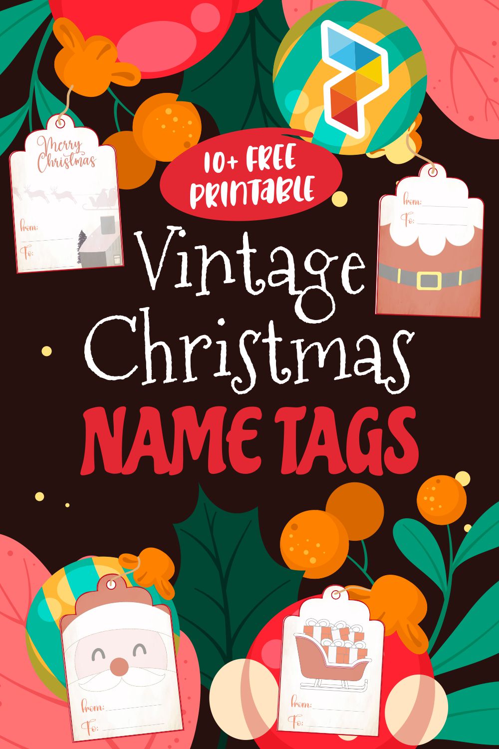 Vintage  Christmas Name Tags