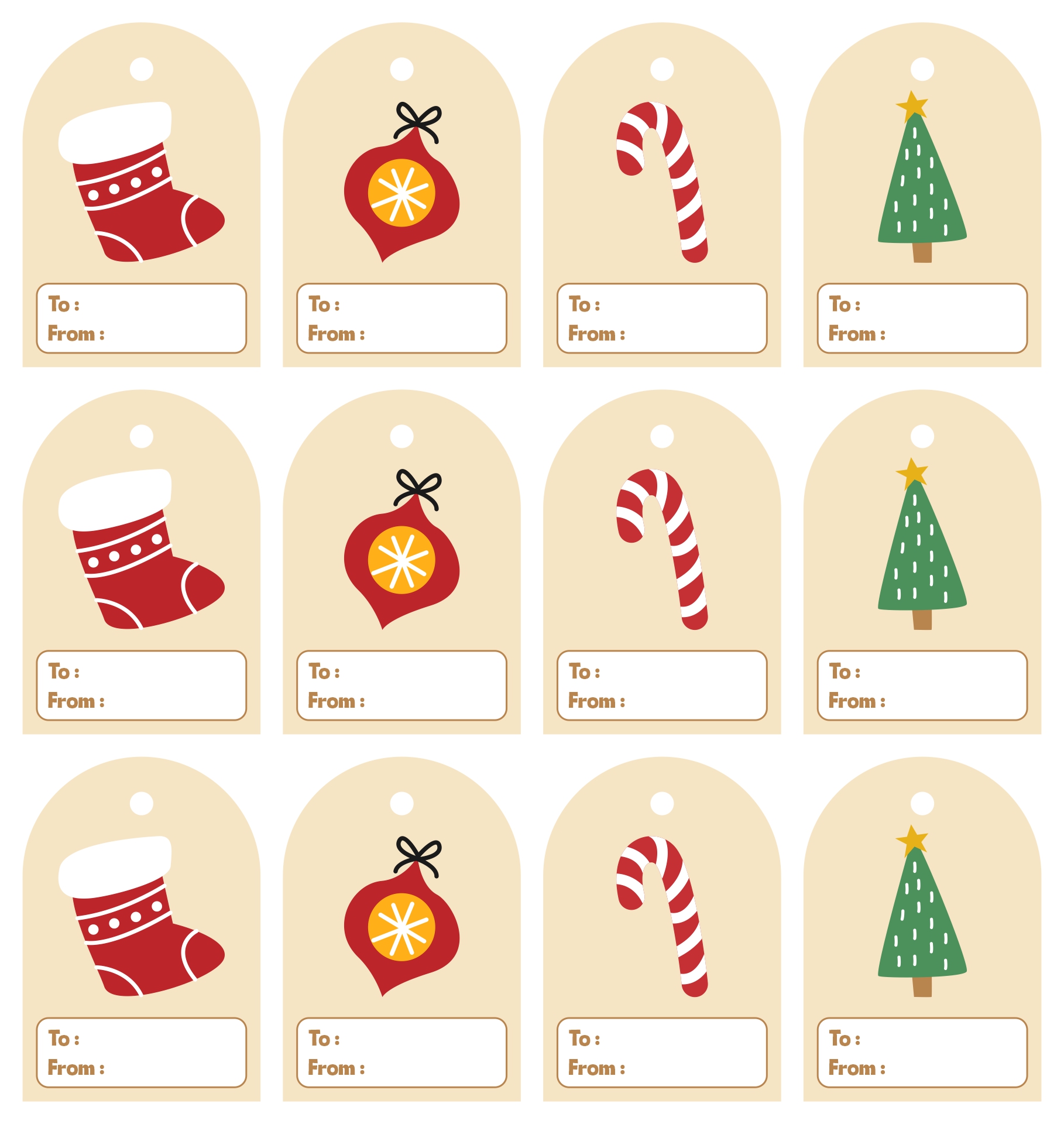 Xmas Gift Tags Paper Printable