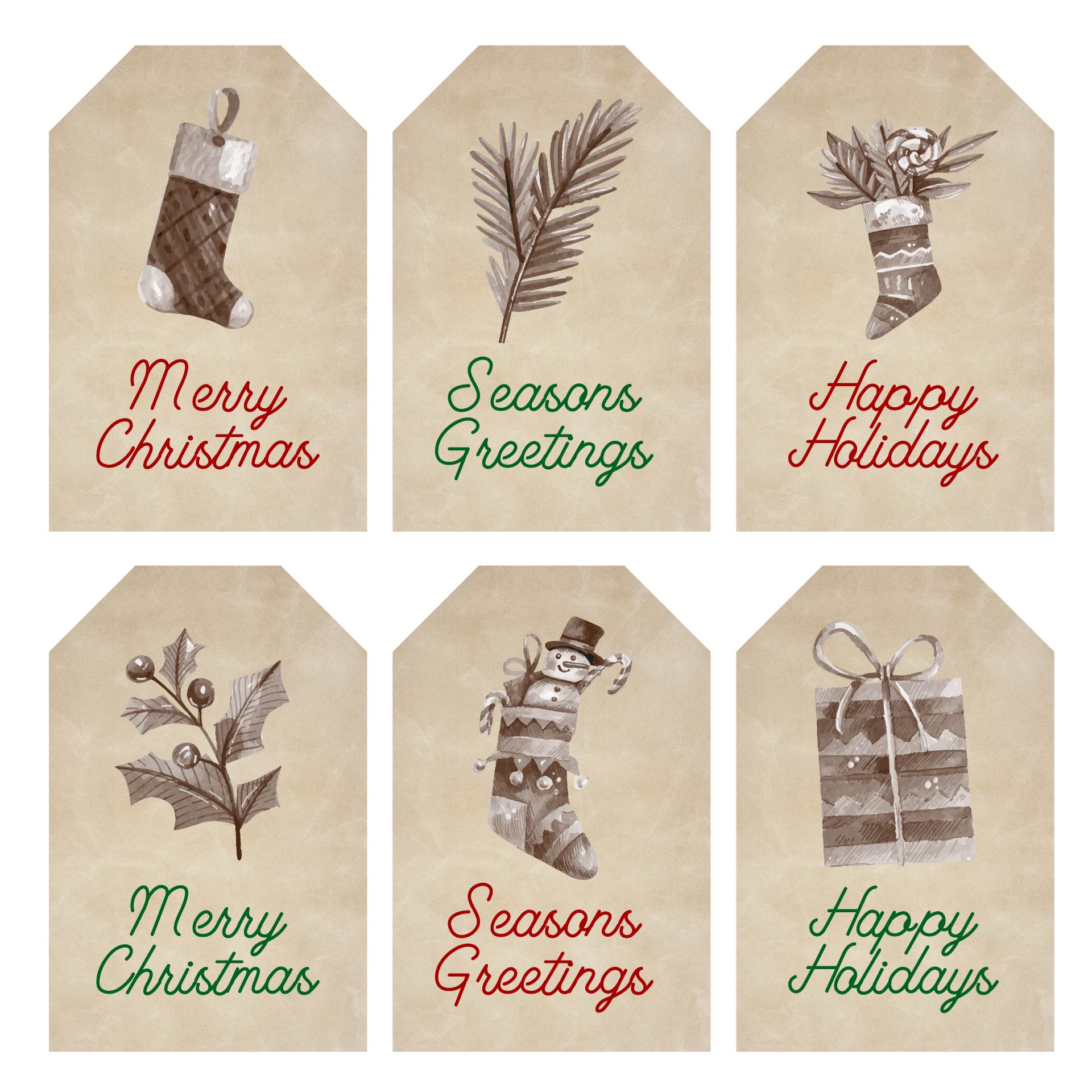 Antique Christmas Gift Tags