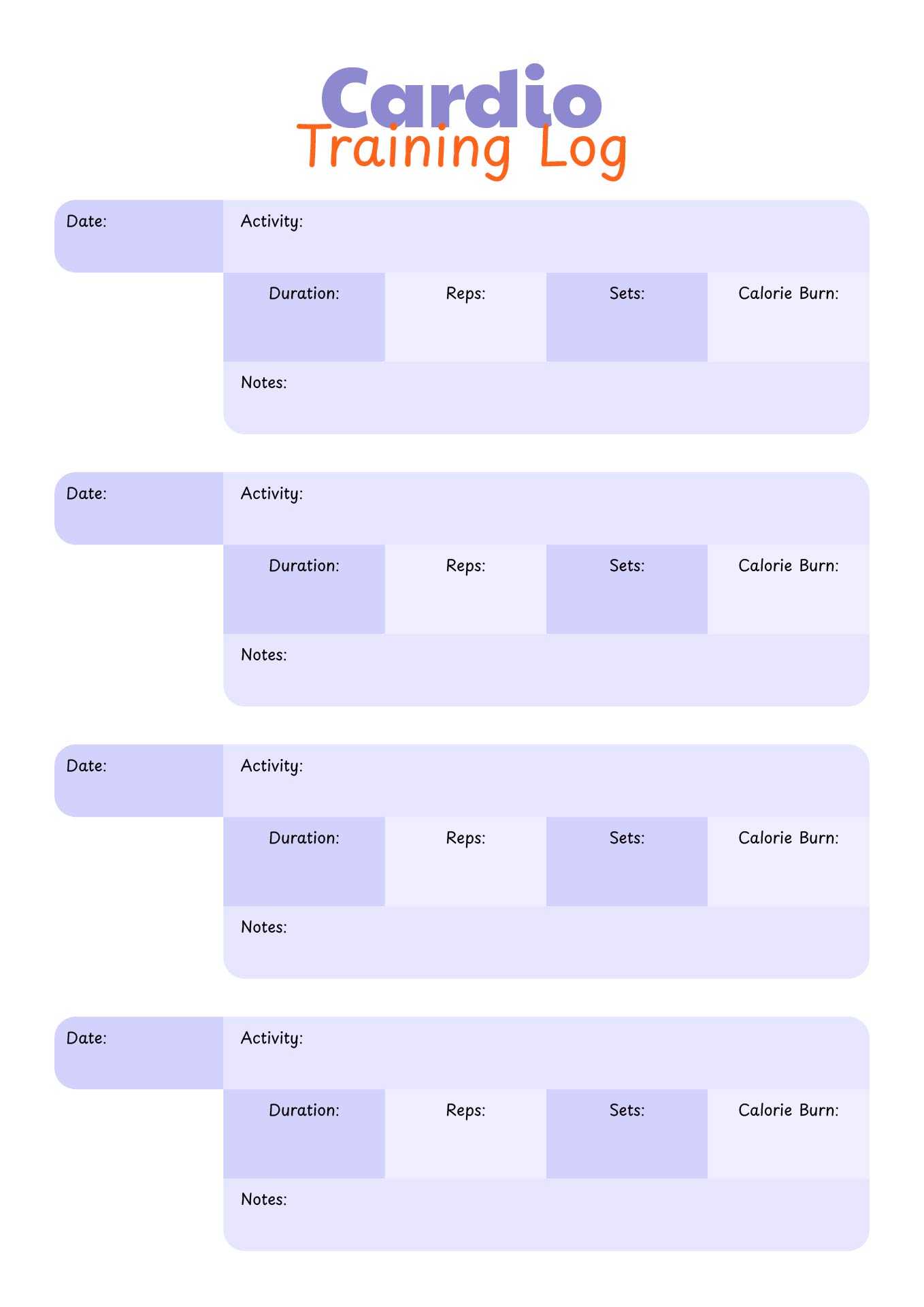 Cardio Exercise Tracking Guide