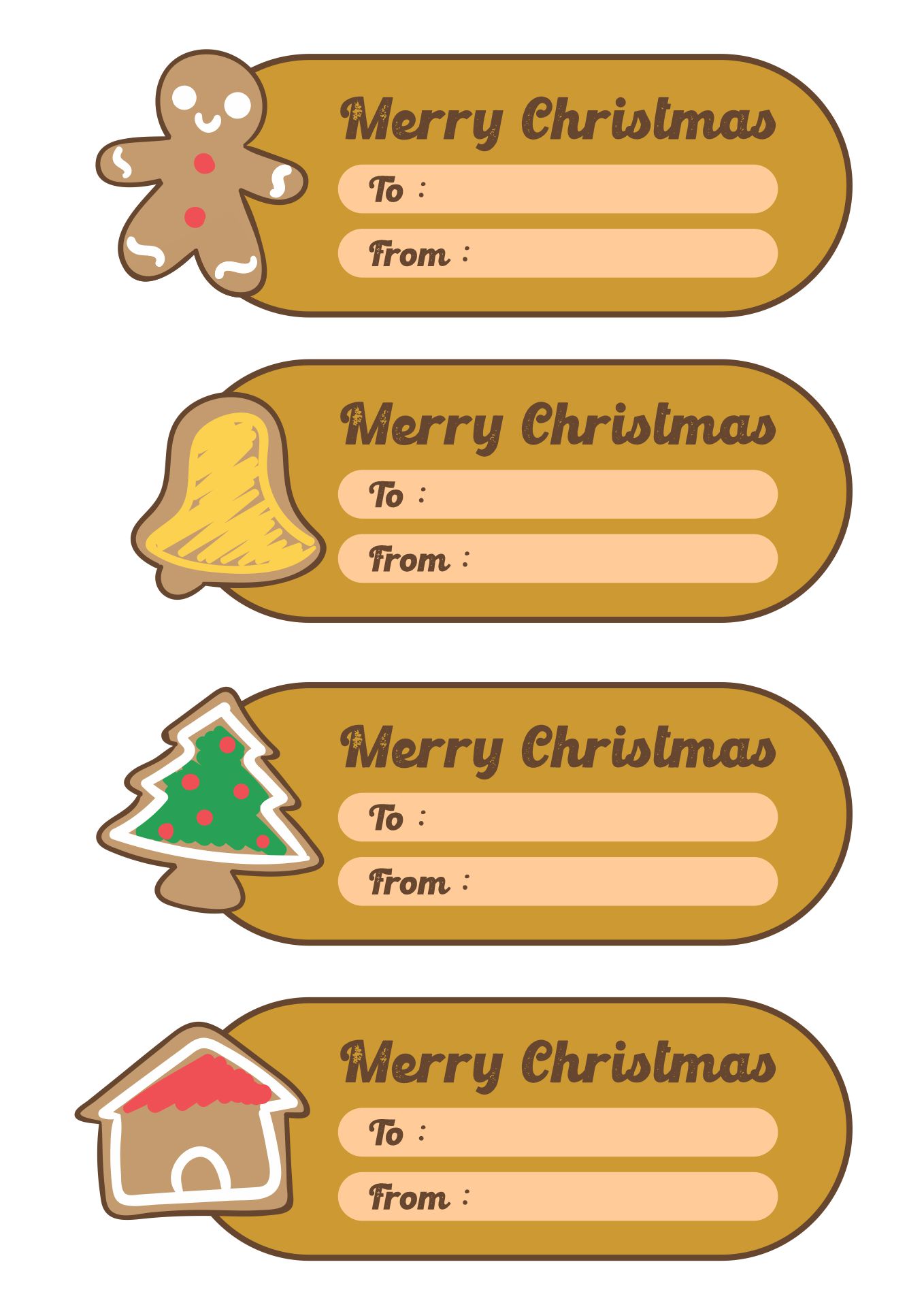 Christmas Cookie Gift Tag Printables