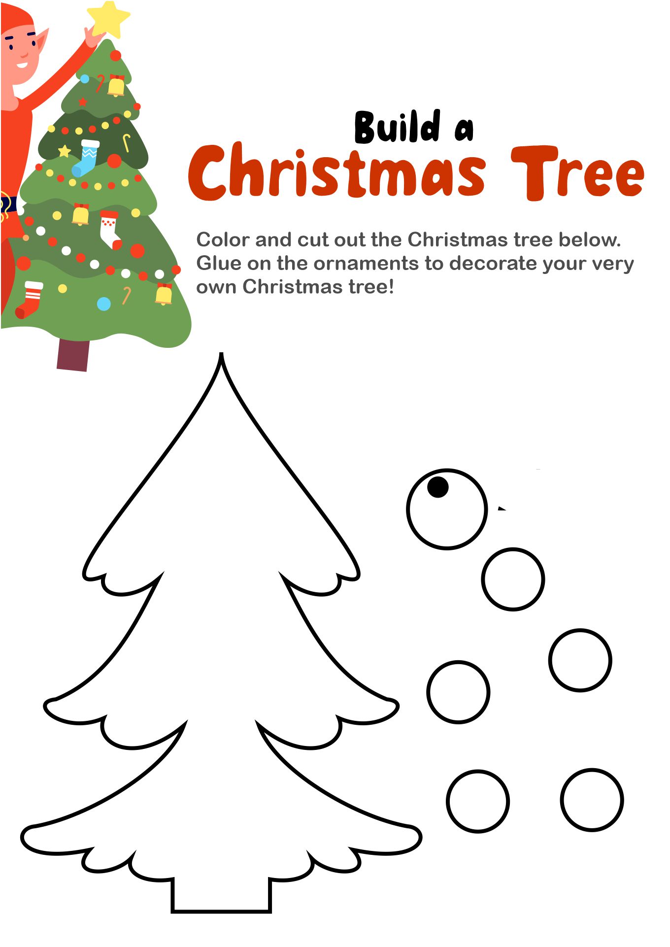 Christmas Elf Activity for Kids Printable