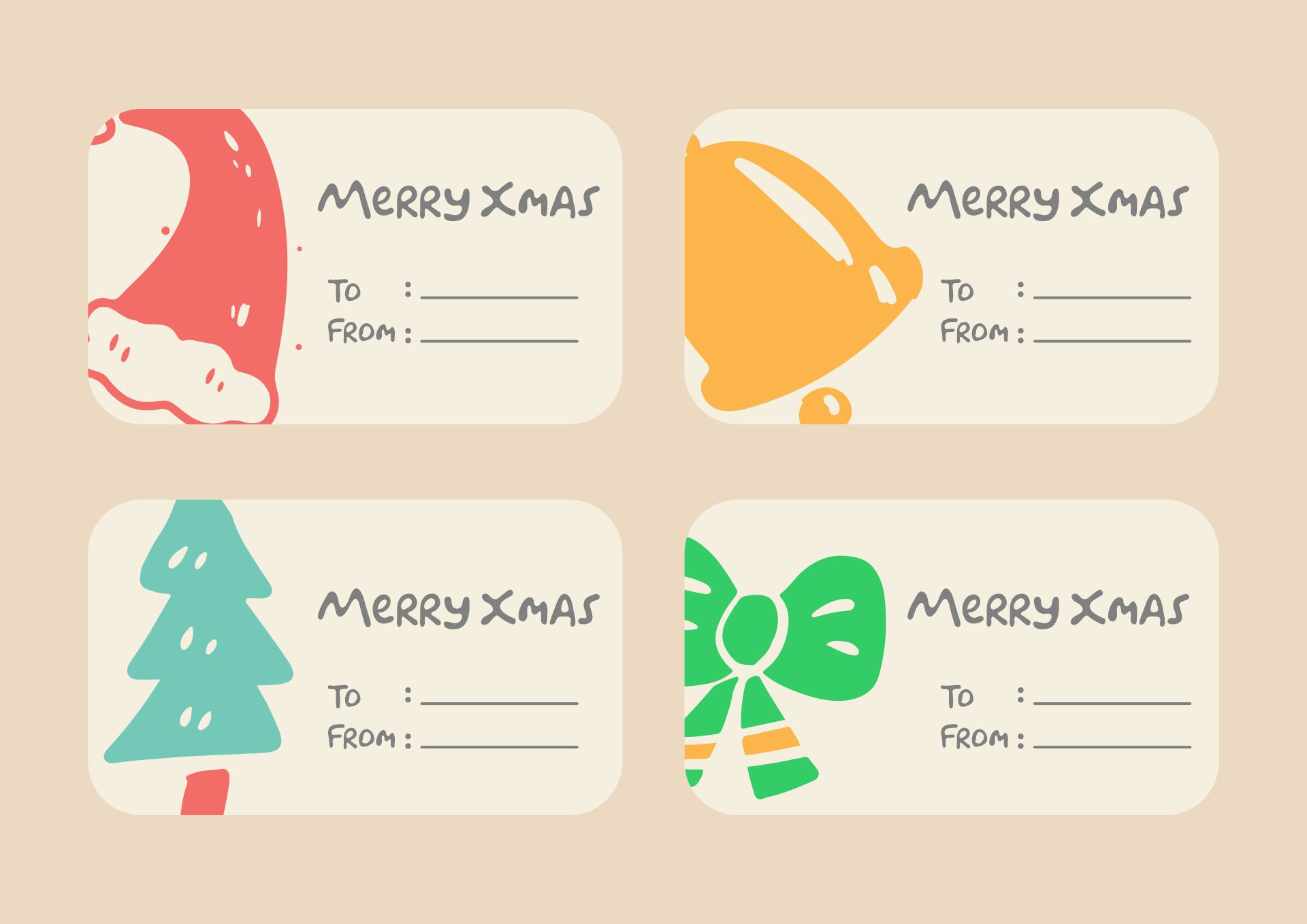 Christmas Food Gift Labels Printables