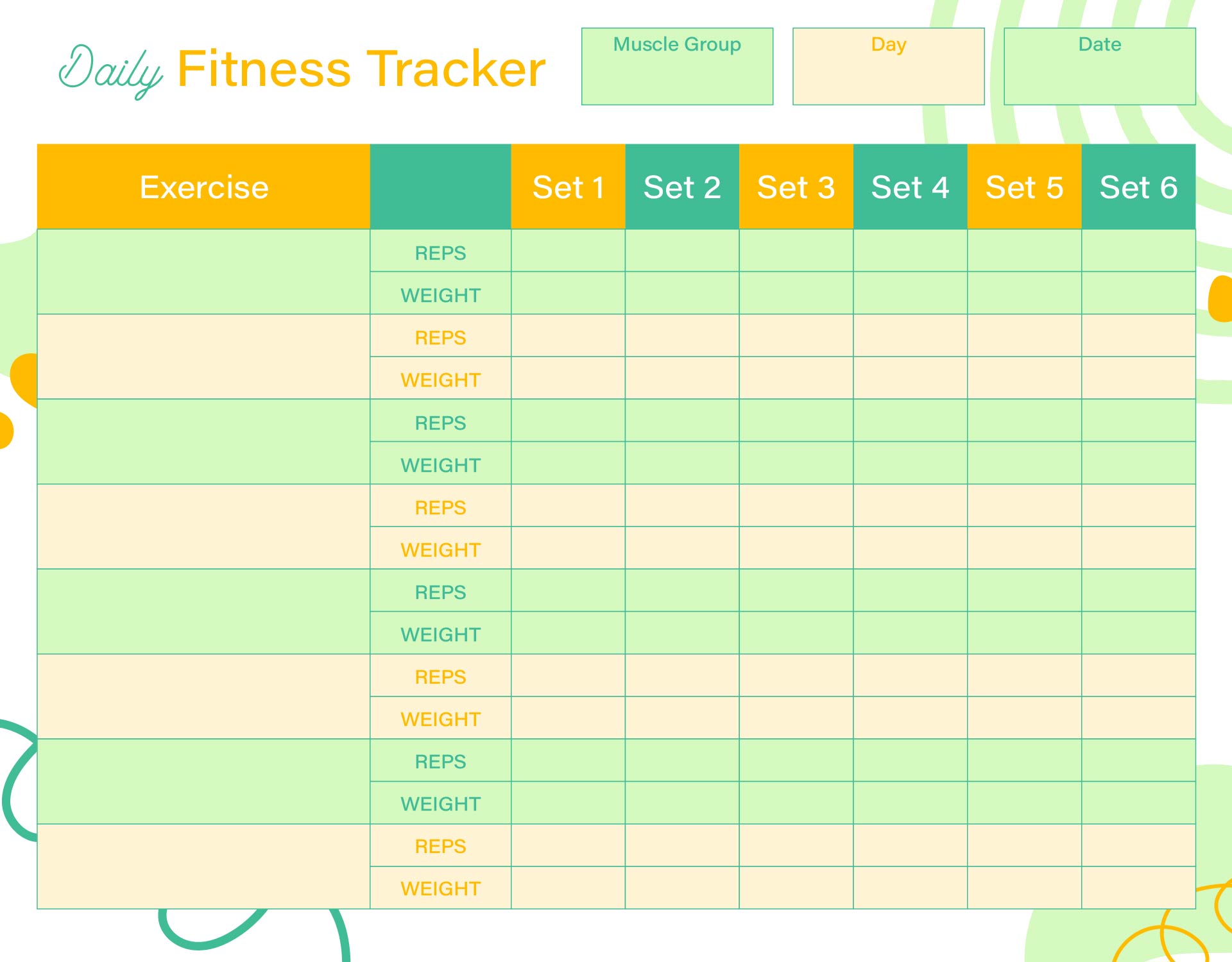 Daily Fitness Tracker Printables