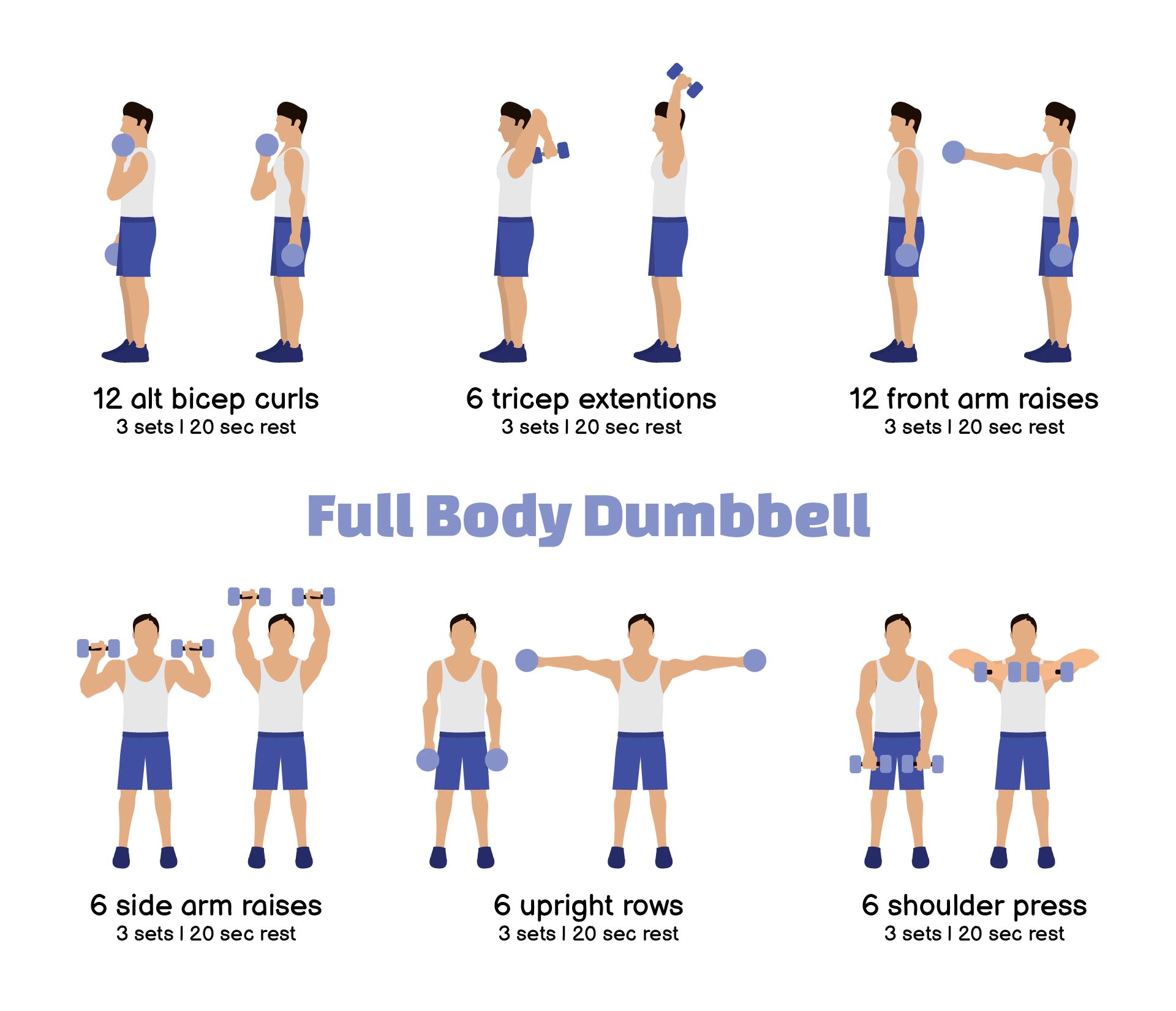 Dumbbell Workouts for Muscle Gain Printable